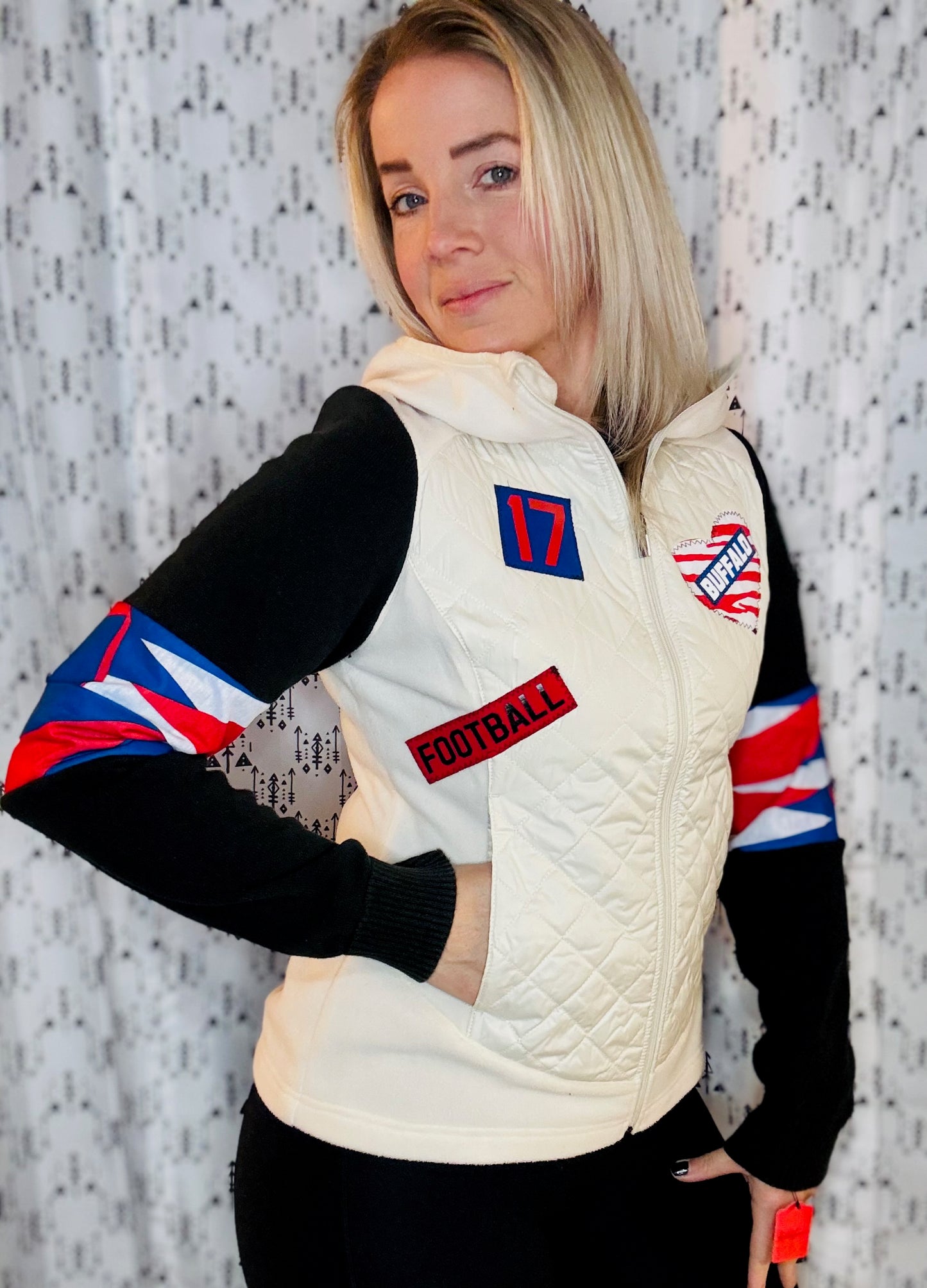 White Buffalo Football Jacket Size- Women's S/M