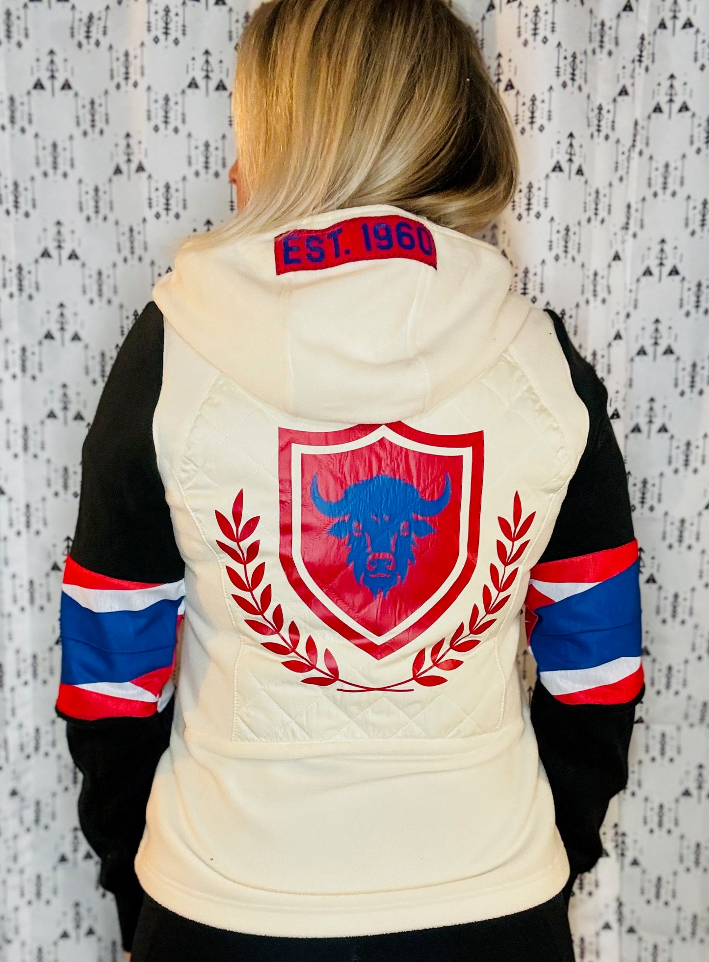 White Buffalo Football Jacket Size- Women's S/M