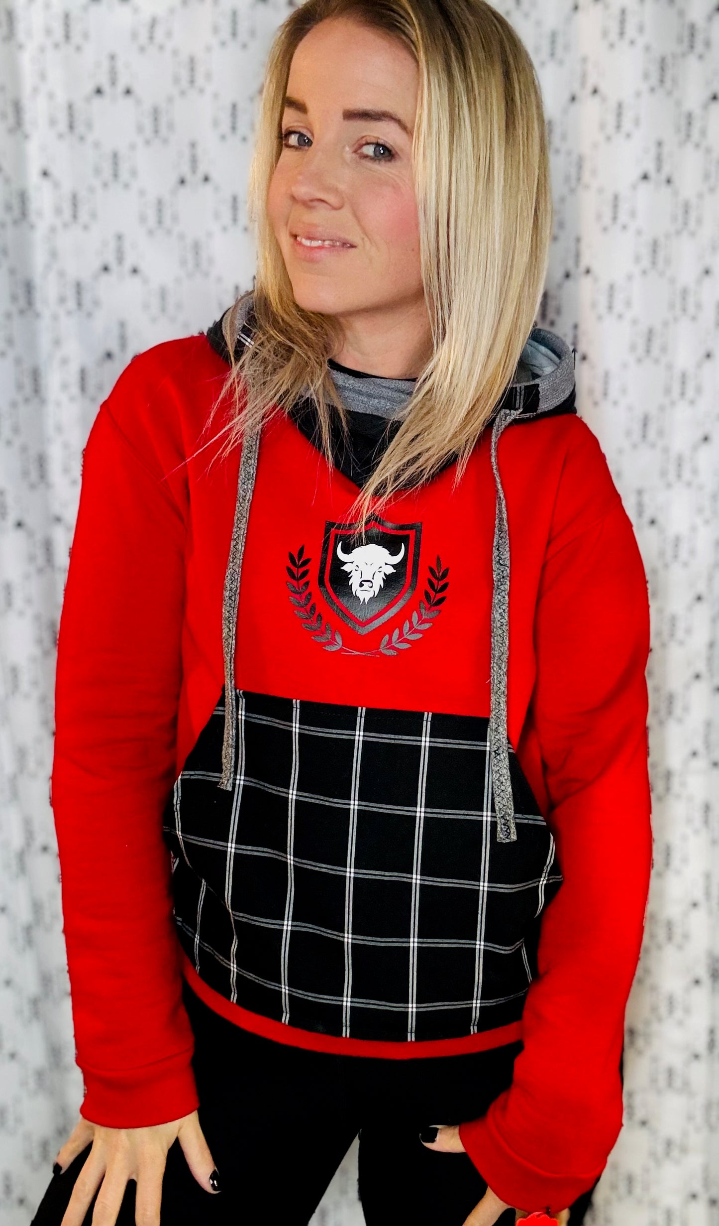 Red Buffalo 90's Hockey Hoodie Size- Women's S/M