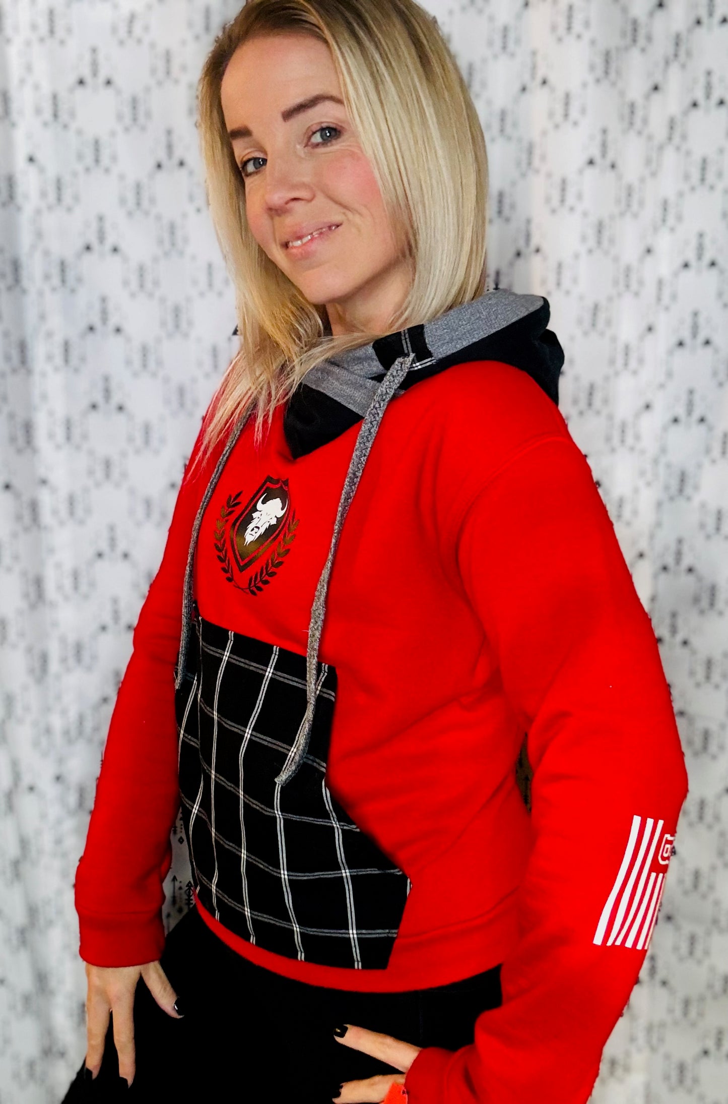 Red Buffalo 90's Hockey Hoodie Size- Women's S/M