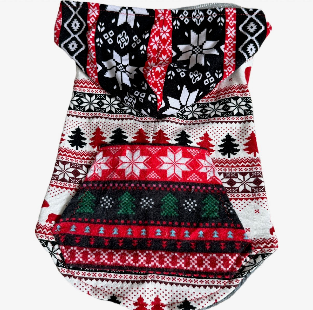 Buffalo Ugly Sweater Fair Aisle Dog Hoodie Size-S