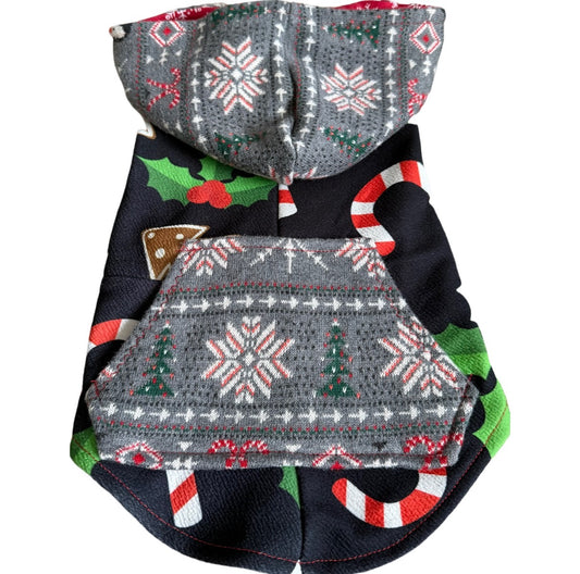 Buffalo Ugly Sweater Holly Dog Hoodie Size-S