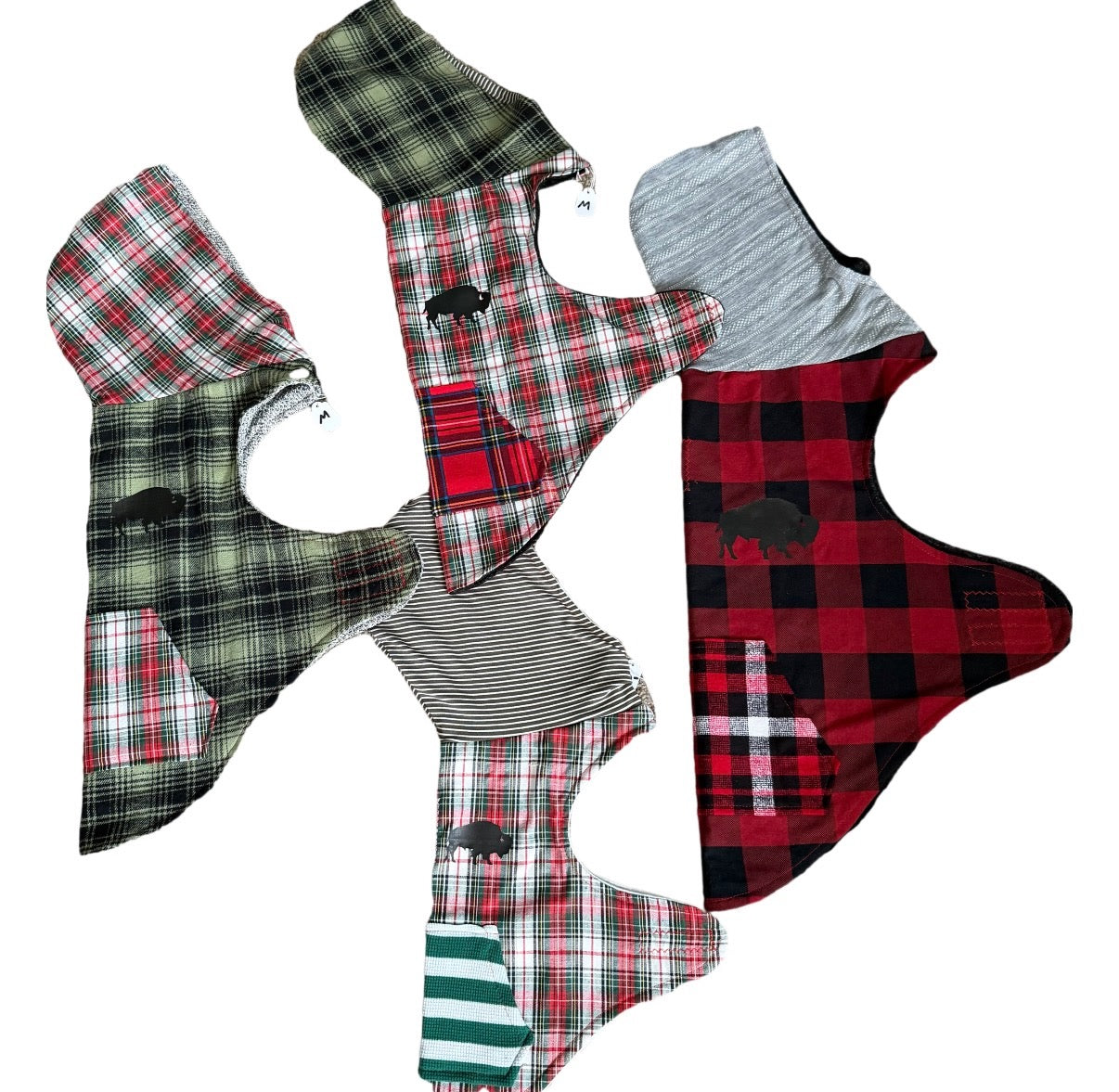 Red Buffalo Plaid Dog Hoodie Size-L