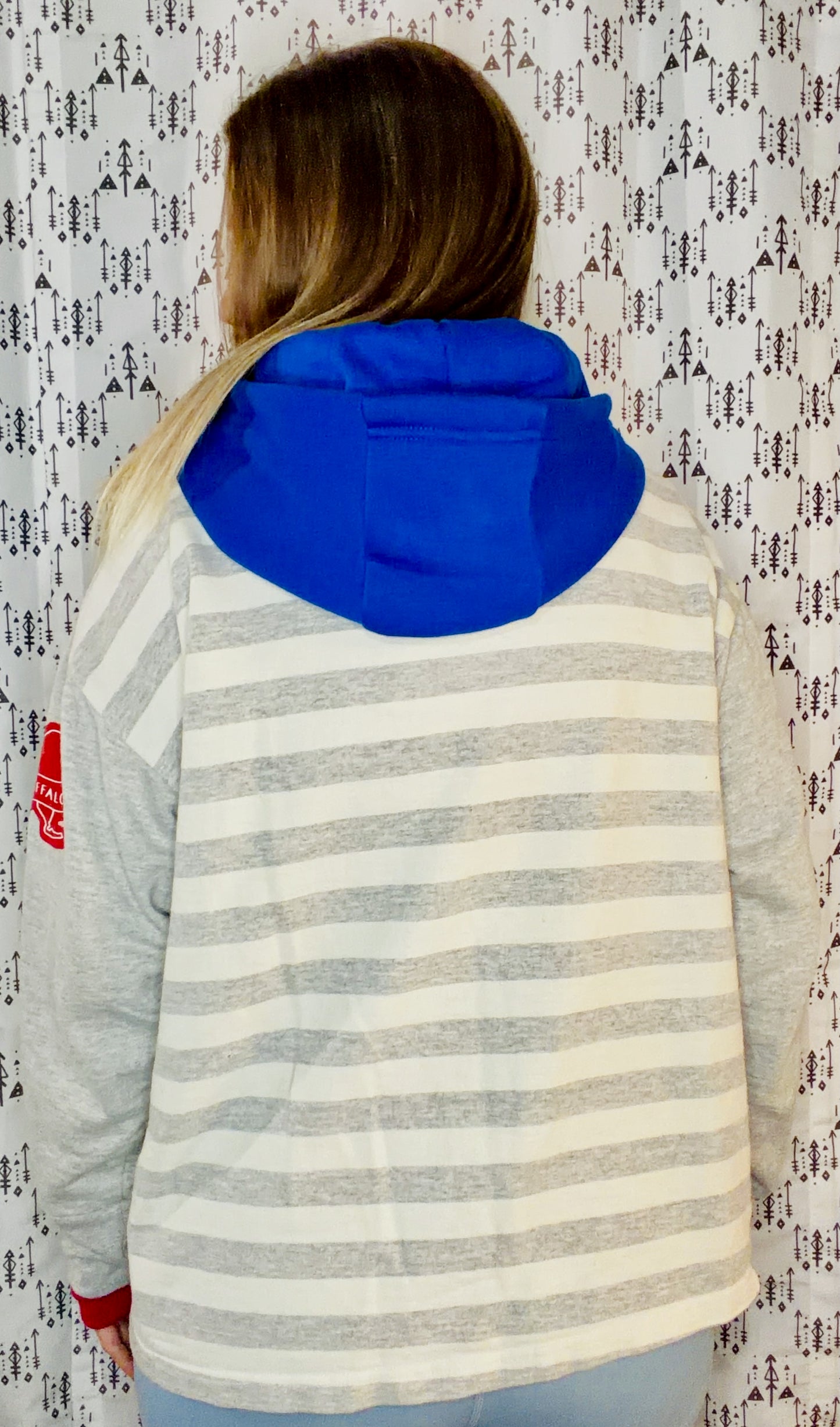 Striped Buffalo X 'Merica Hoodie Size Women's- XL/2X