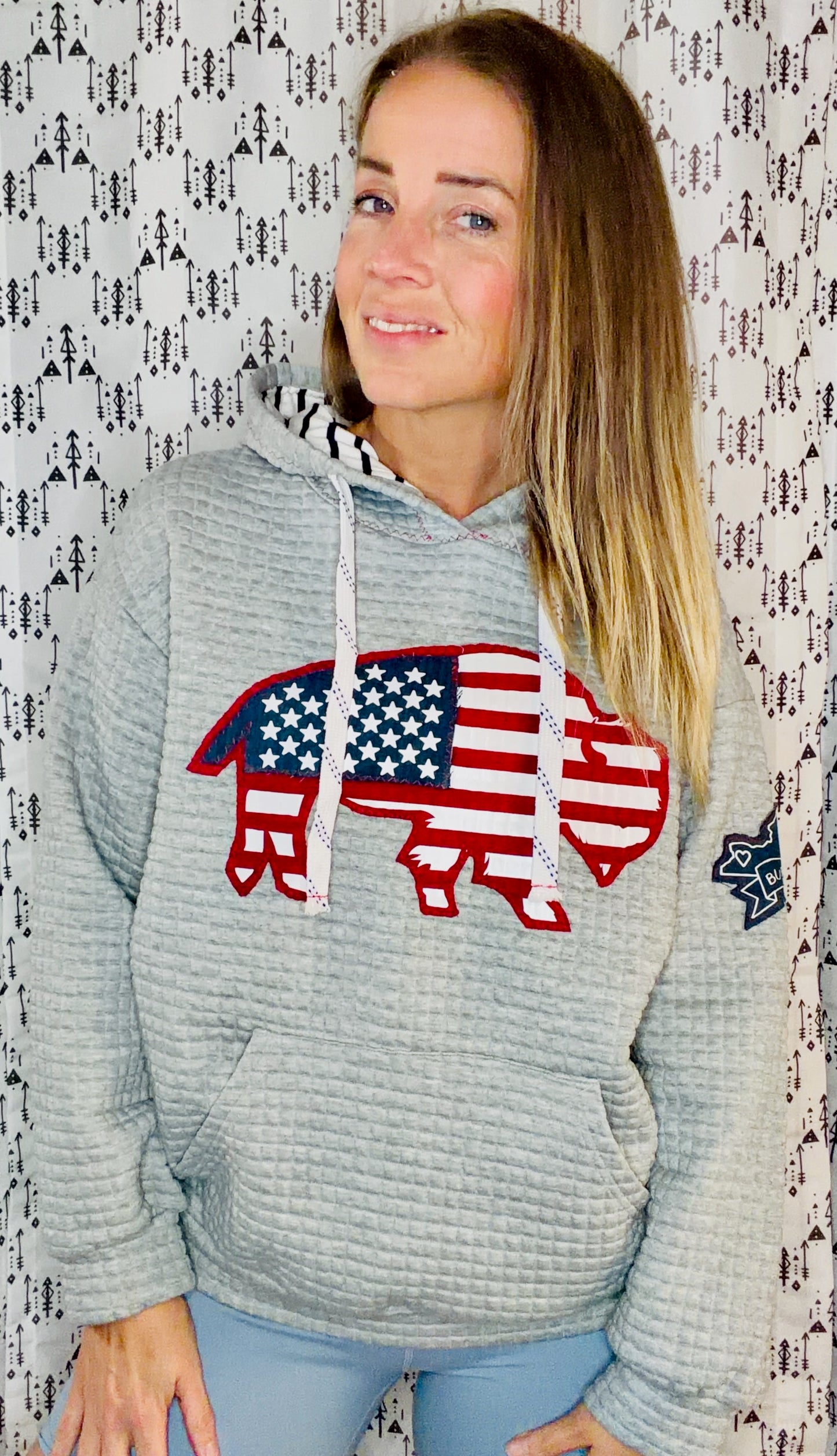 Grey Buffalo X 'Merica Hoodie Size Women's- L/XL