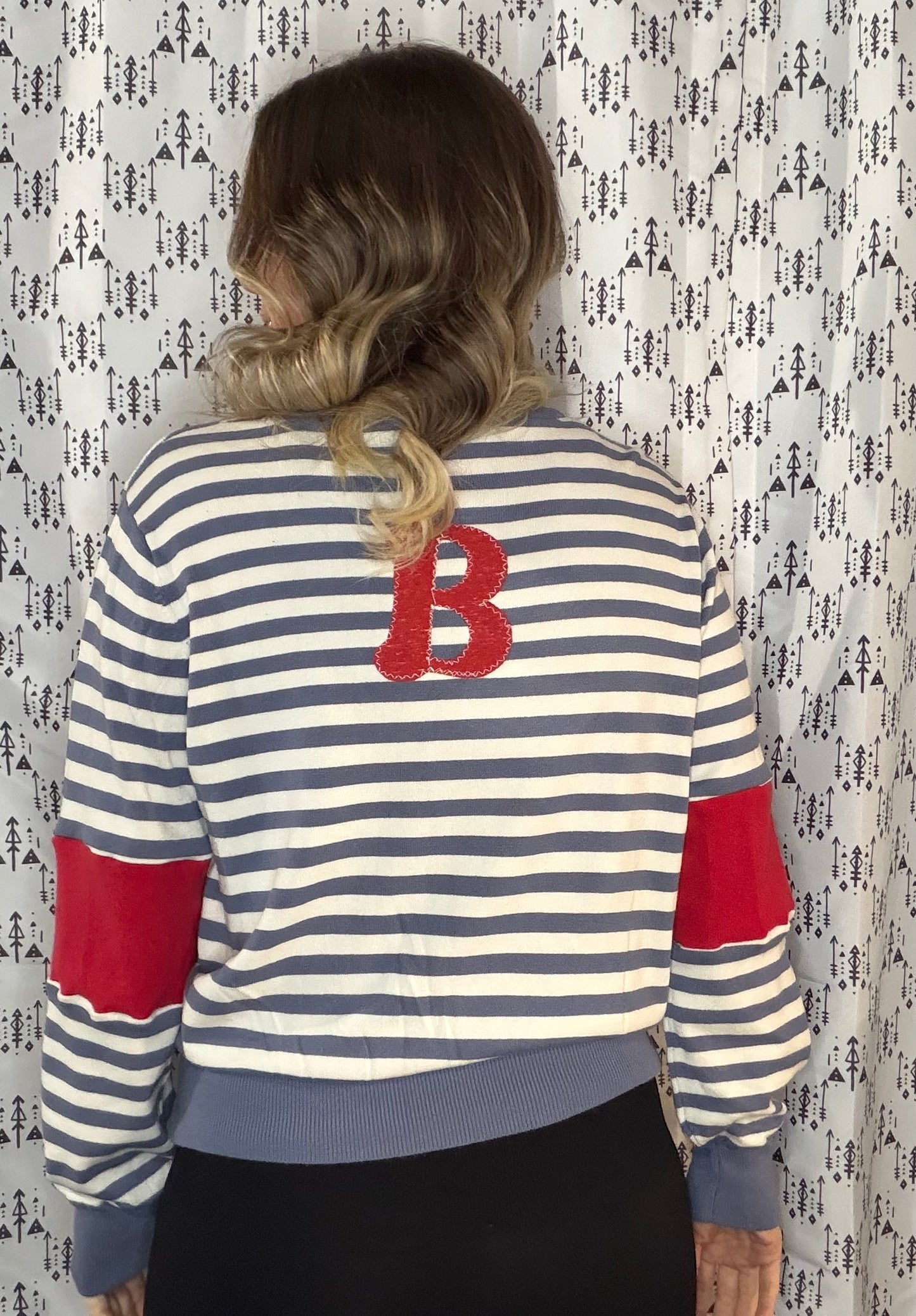 Striped Everything Buffalo Football Crewneck Sweater Size- Women's M/L