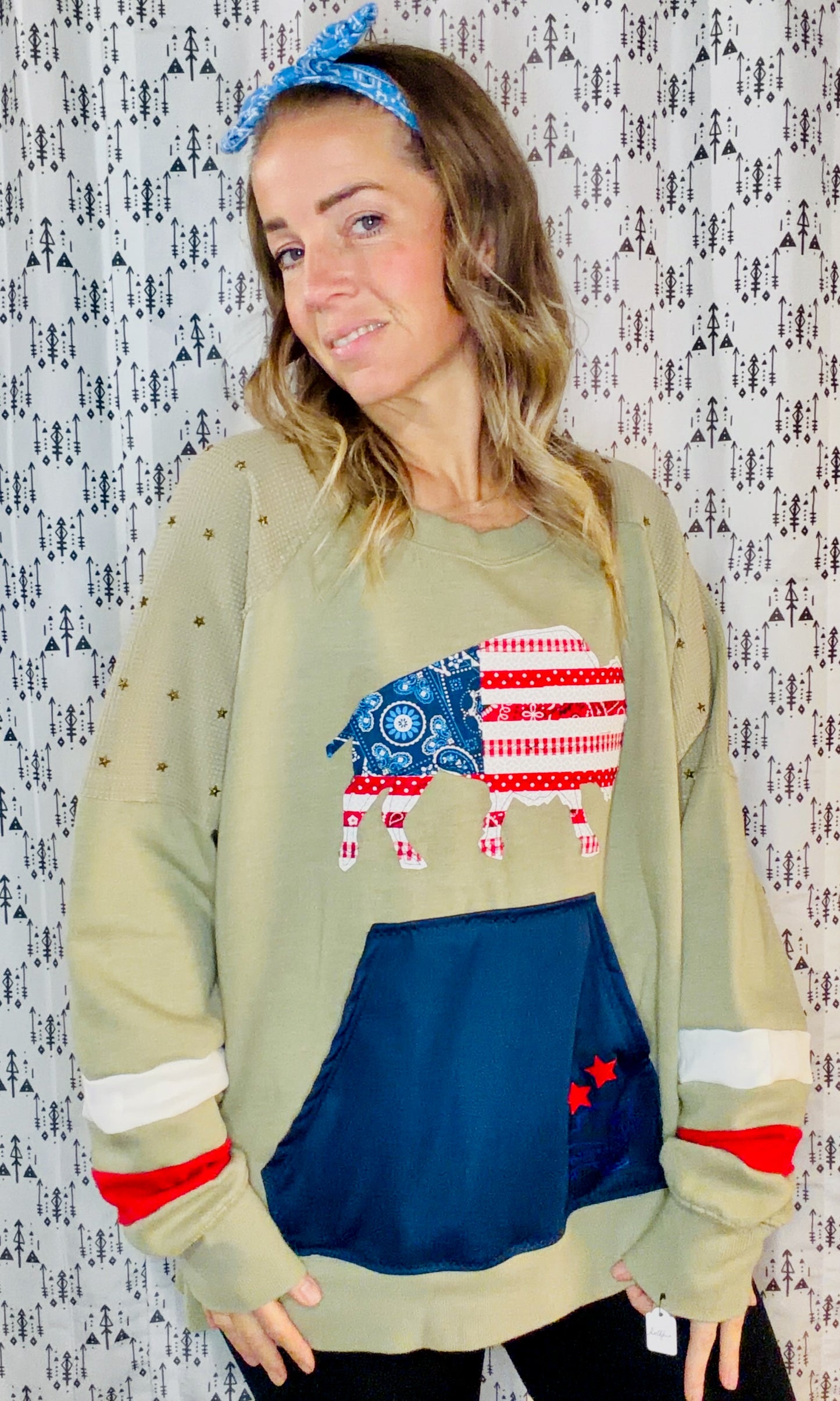 Olive Green Buffalo USA Crewneck Size Women's- XL/2X