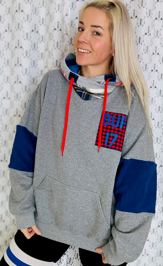 Josh Allen Plaid Buffalo Hoodie Size- Unisex L/XL