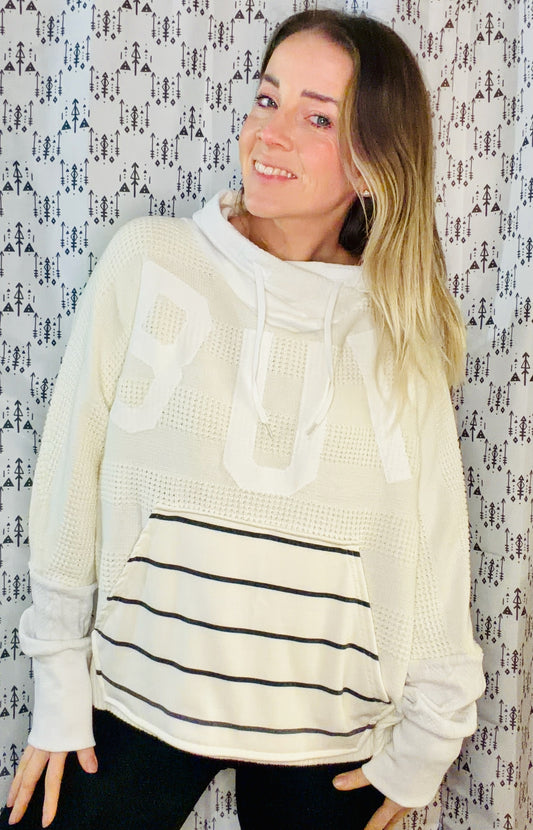 Cream Sweater BUF Hoodie Size Women's- XL/2X