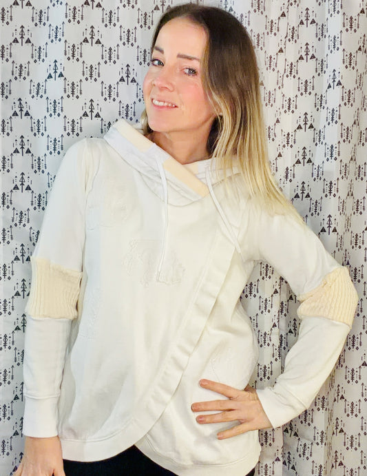 White Crossover Buffalo Hoodie Size Women's- M/L