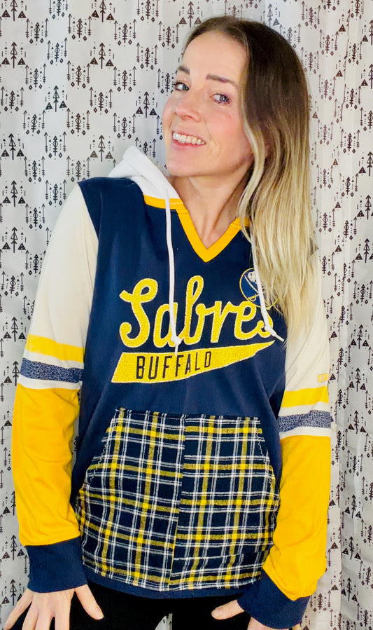 Navy Lightweight Buffalo Hockey Hoodie Size Women's- M/L