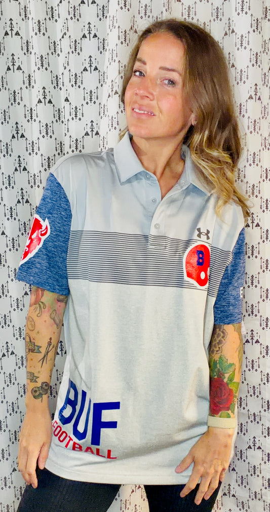 Grey BUF Football Polo Unisex Size- M/L