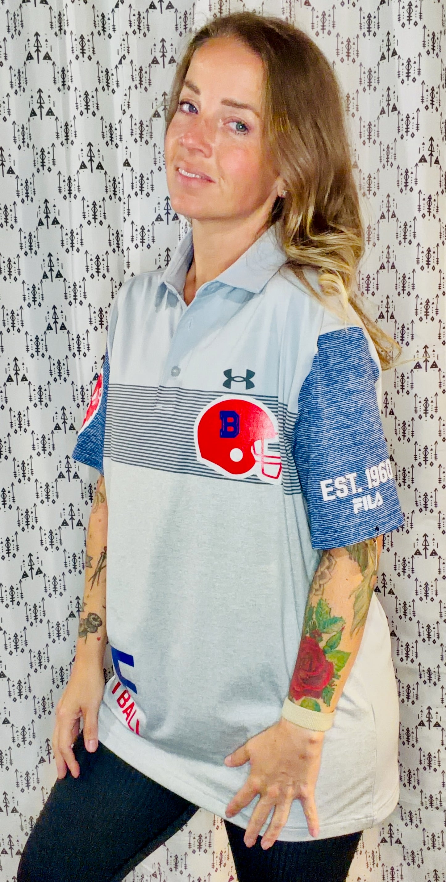 Grey BUF Football Polo Unisex Size- M/L