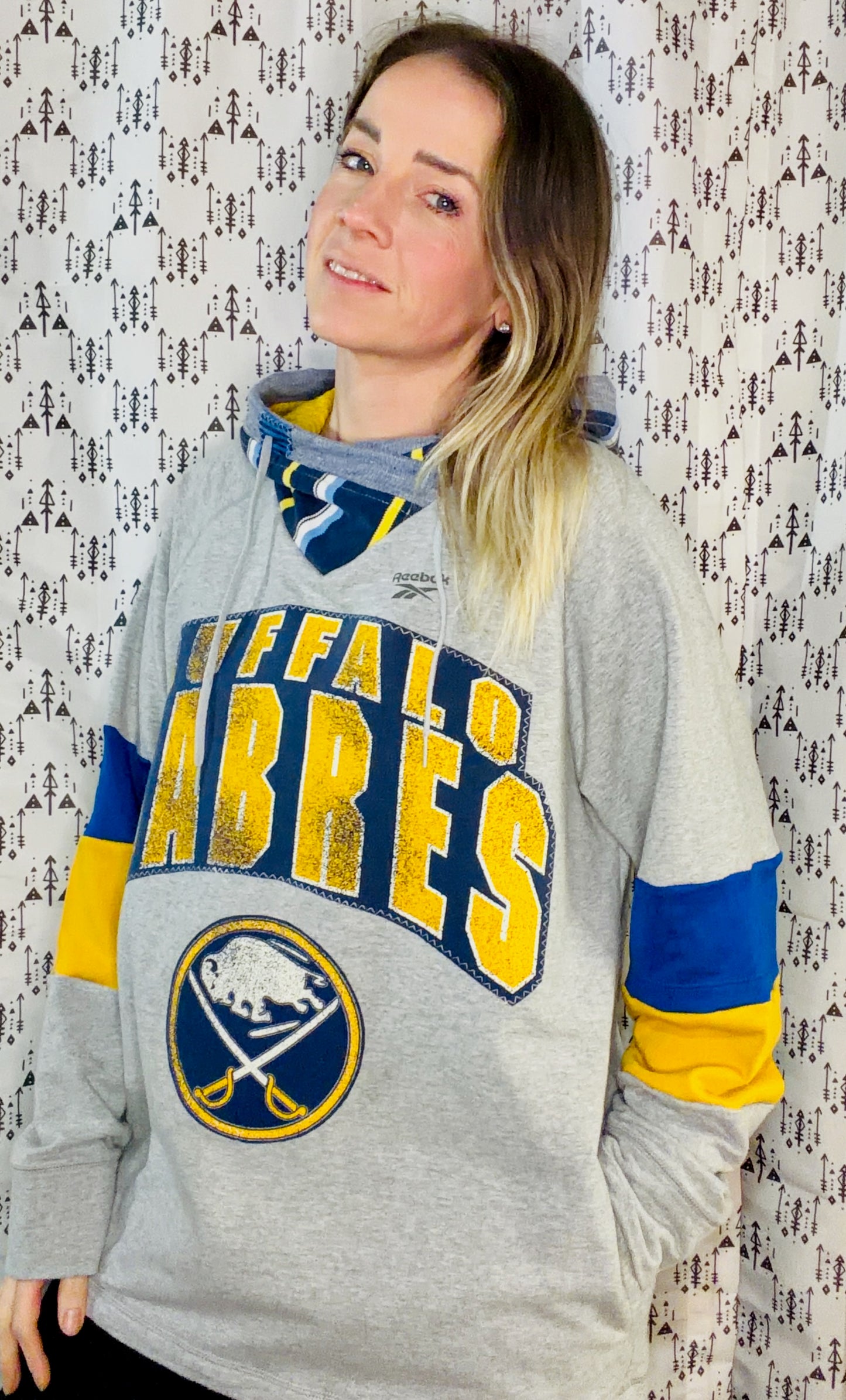 Grey Buffalo Hockey Hoodie Size Unisex- L/XL