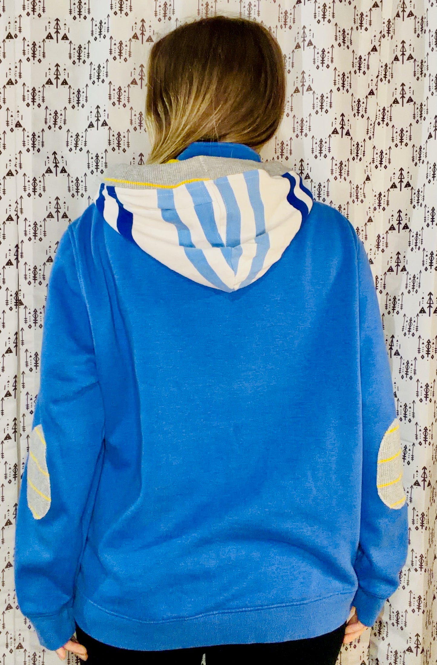 Blue Let's Go Buffalo Hockey 1/4 Zip Hoodie Size Unisex- M/L