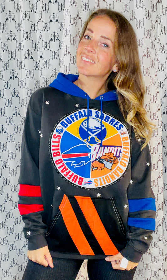 Black Star One Buffalo Hoodie Size Women's- L/XL