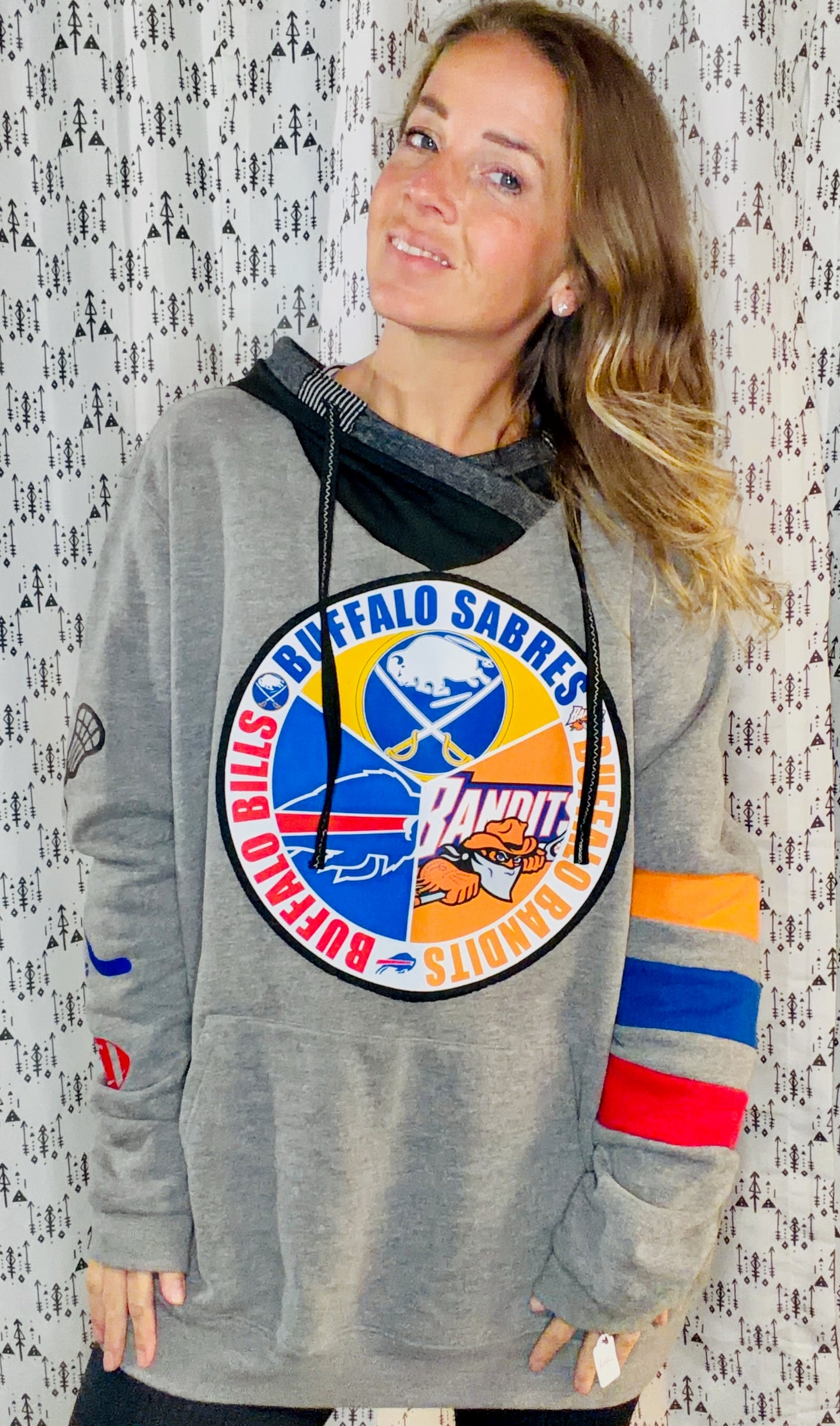 Grey One Buffalo Hoodie Size- Unisex L/XL