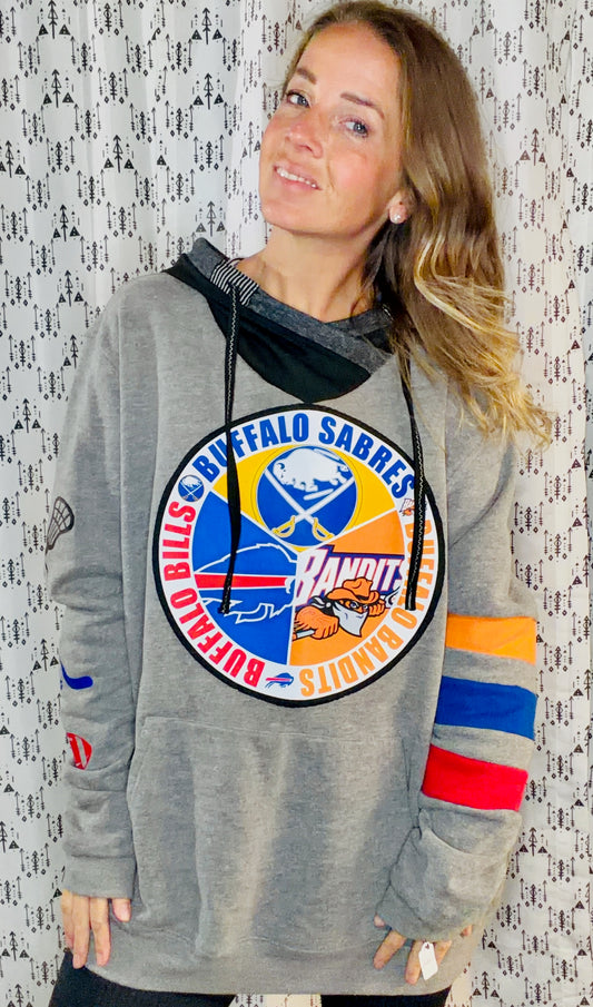 Grey One Buffalo Hoodie Size- Unisex L/XL