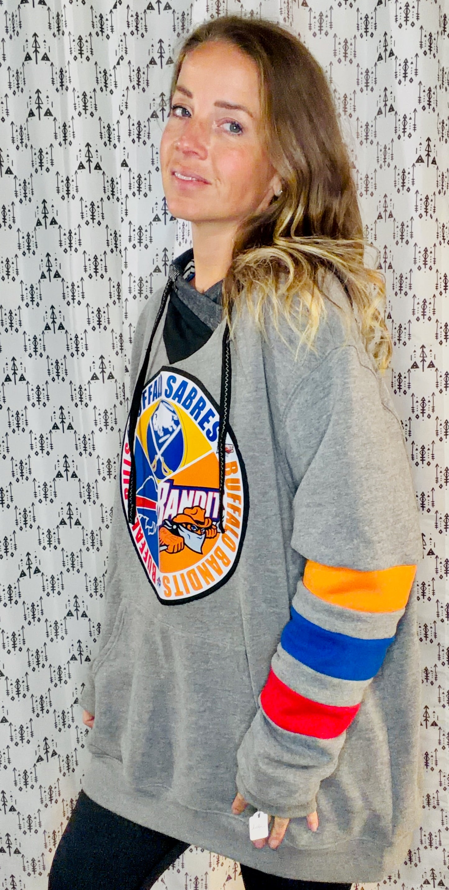 Grey One Buffalo Hoodie Size- Unisex L/XL