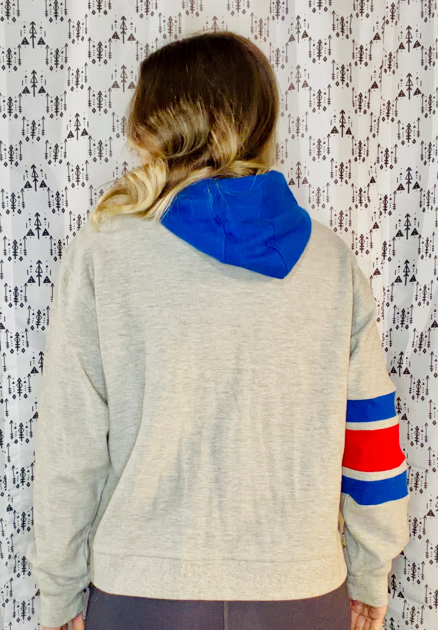 Grey Buffalo Football Heart Zip-Up Hoodie Size Women's-L/XL