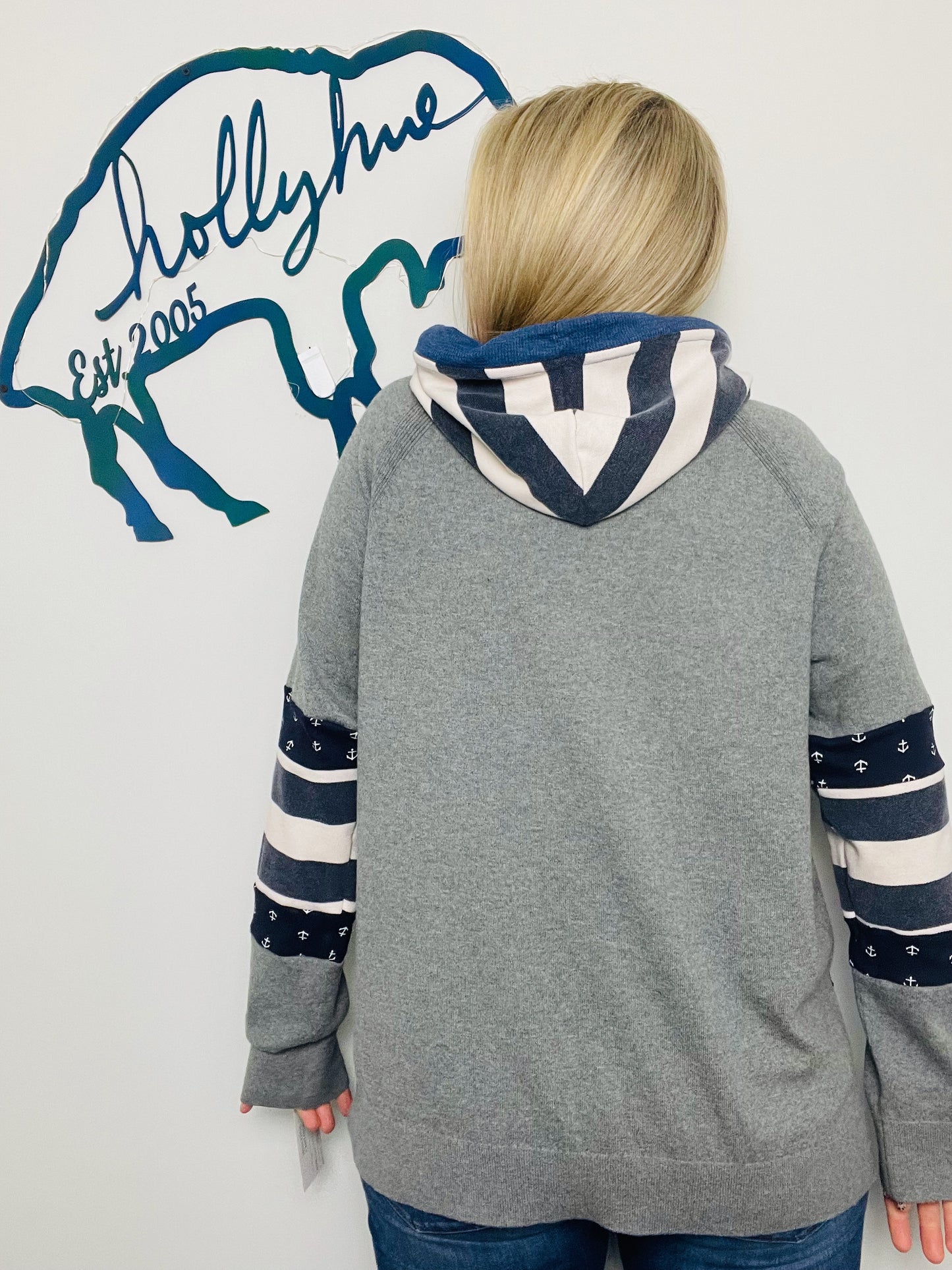 Nautical Anchor Sweater Hoodie Size- Women's L/XL