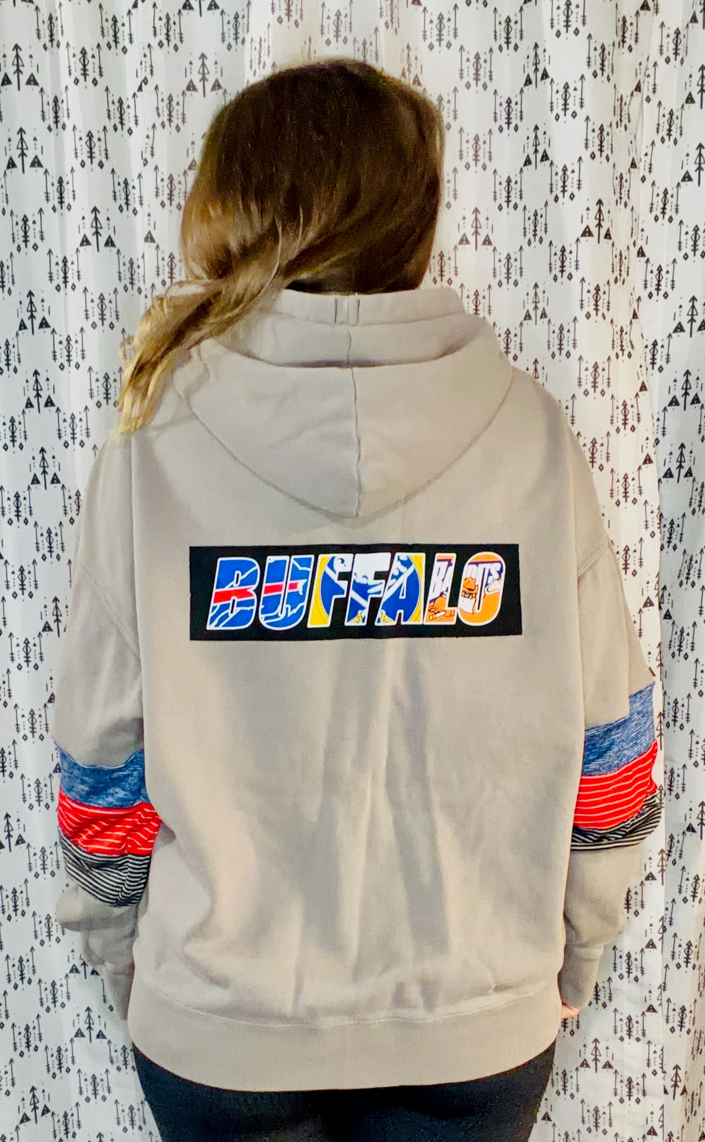 Grey Zip-Up One Buffalo Hoodie Size- Unisex M/L