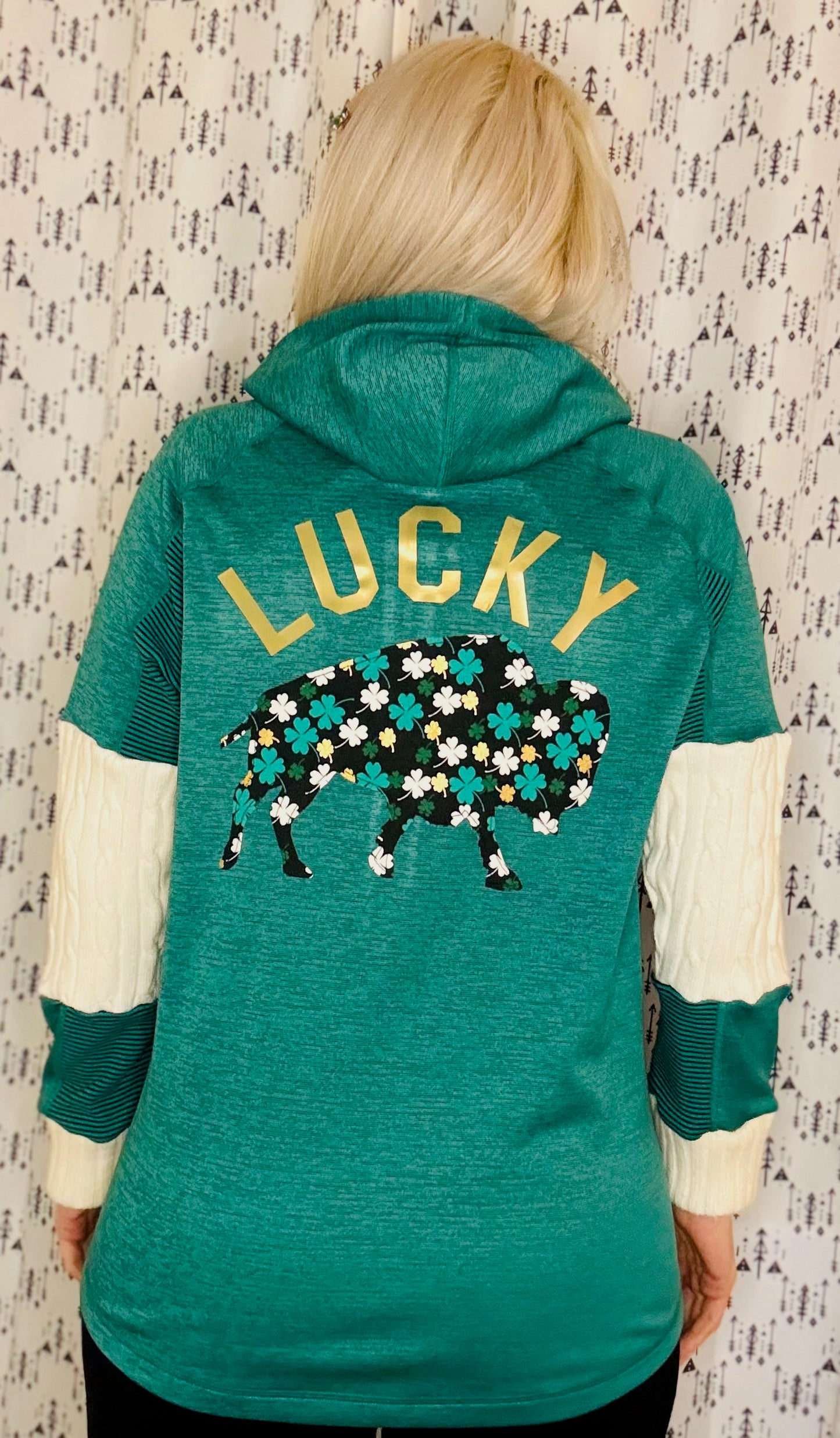 Green BUF Lucky Zip-Up Hoodie- Women's Size M/L