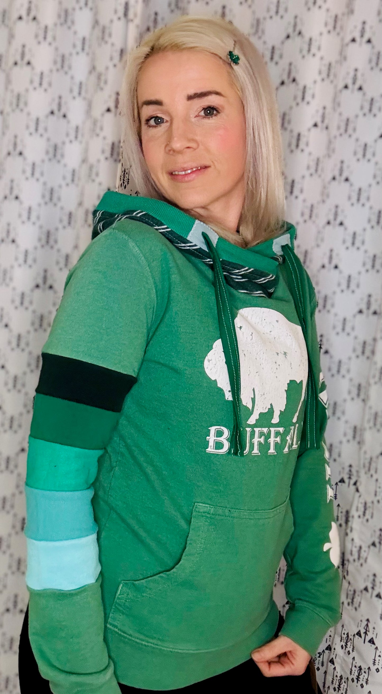 Green Ombre' Buffalo Irish Hoodie- Women's Size S/M