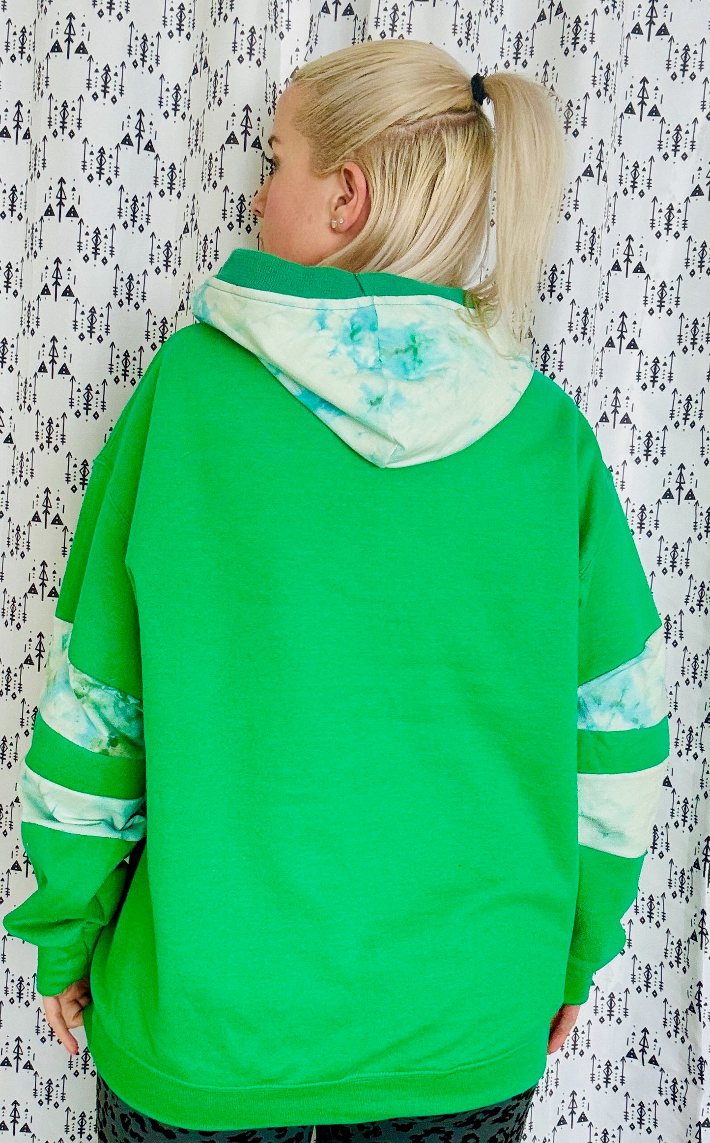 Green Tie Dye BUF St. Patrick's Day Hoodie Size- Unisex M/L