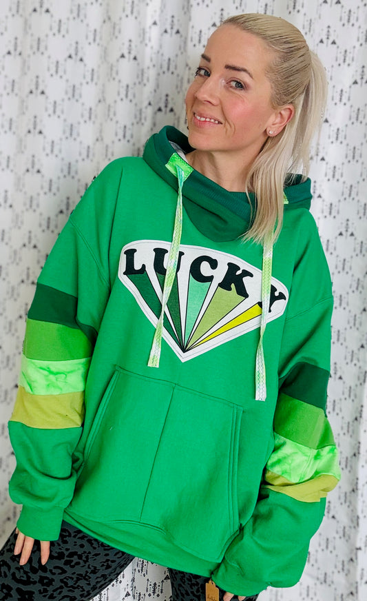 Green LUCKY St. Patrick's Day Hoodie Size- Unisex L/XL