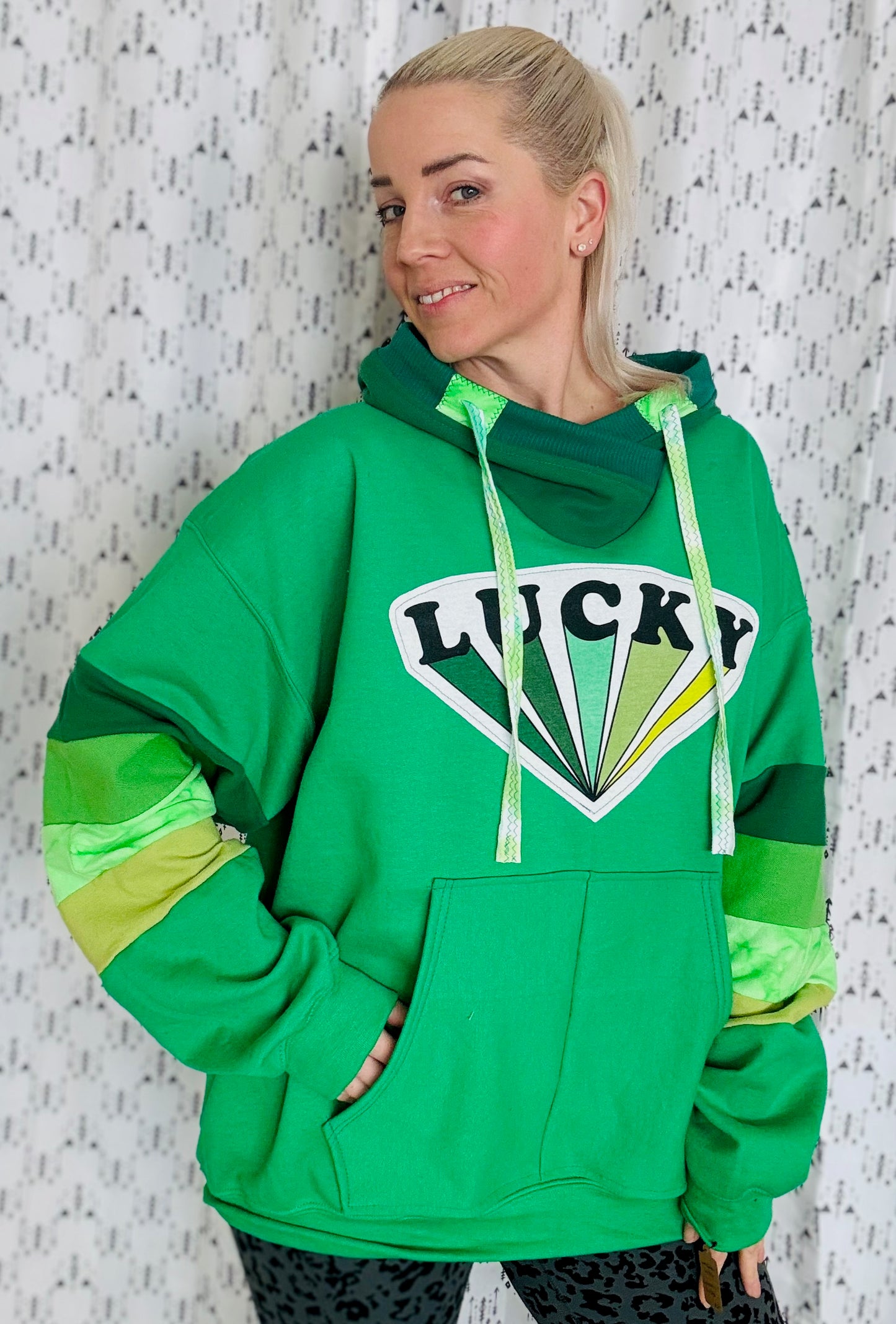 Green LUCKY St. Patrick's Day Hoodie Size- Unisex L/XL