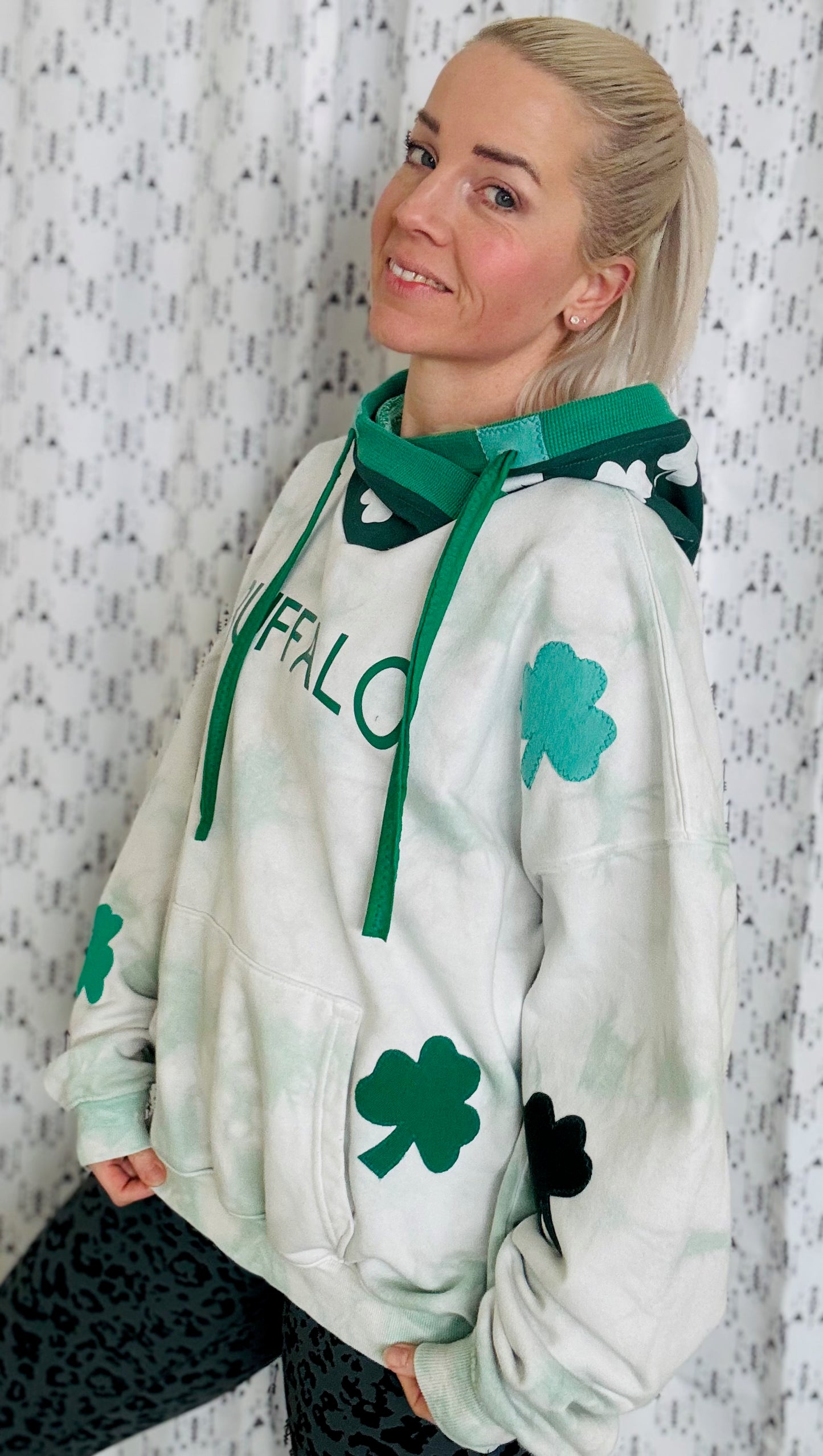 Tie Dye Shamrock All-Over Hoodie Size- Unisex L/XL