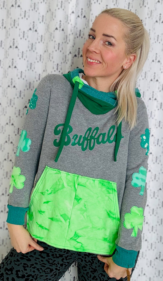 Ombre Shamrock Buffalo Hoodie Size- Women's M/L