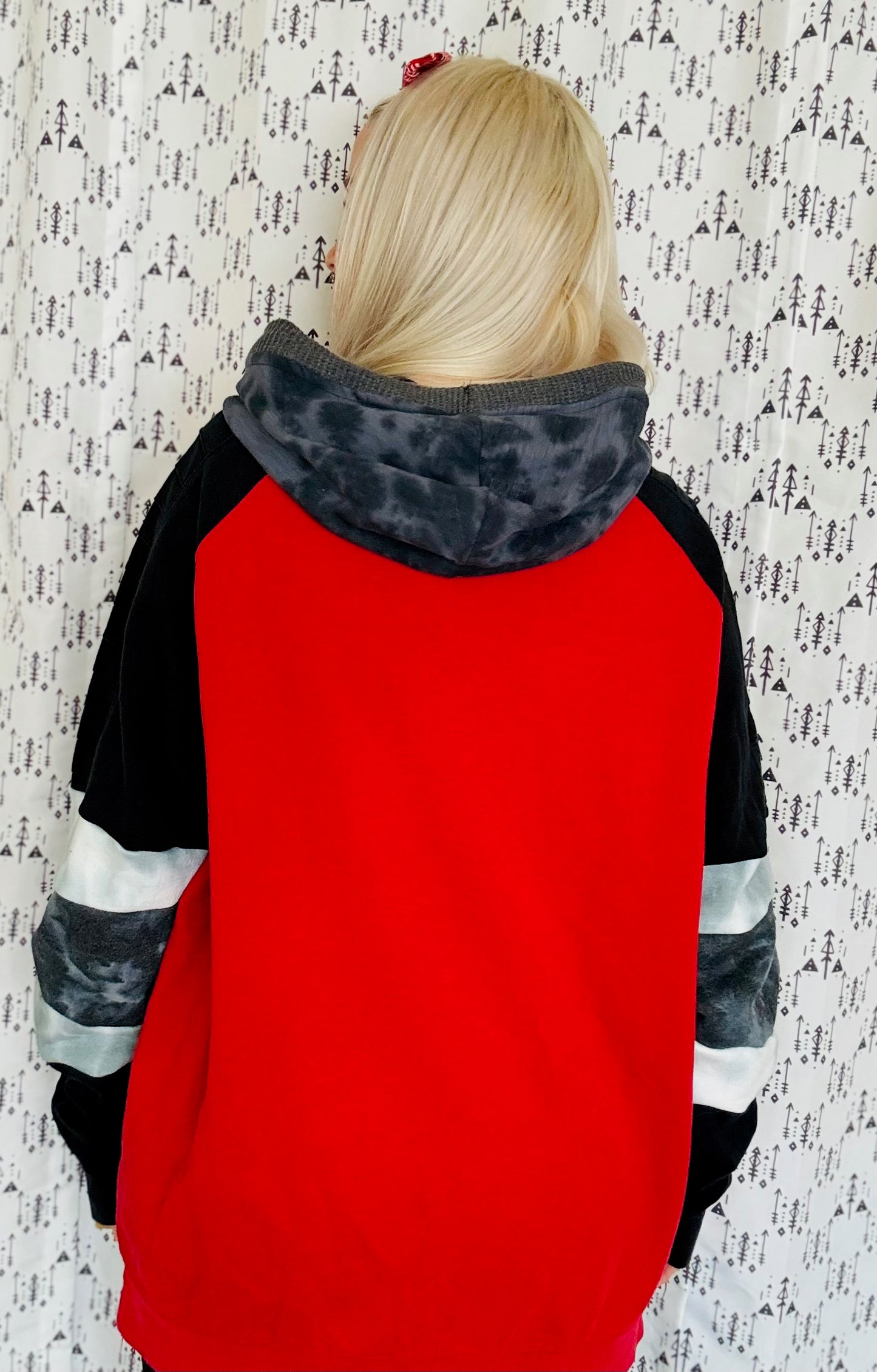 Red Dyngus Day BUF Color-Block Hoodie Size- Unisex L/XL