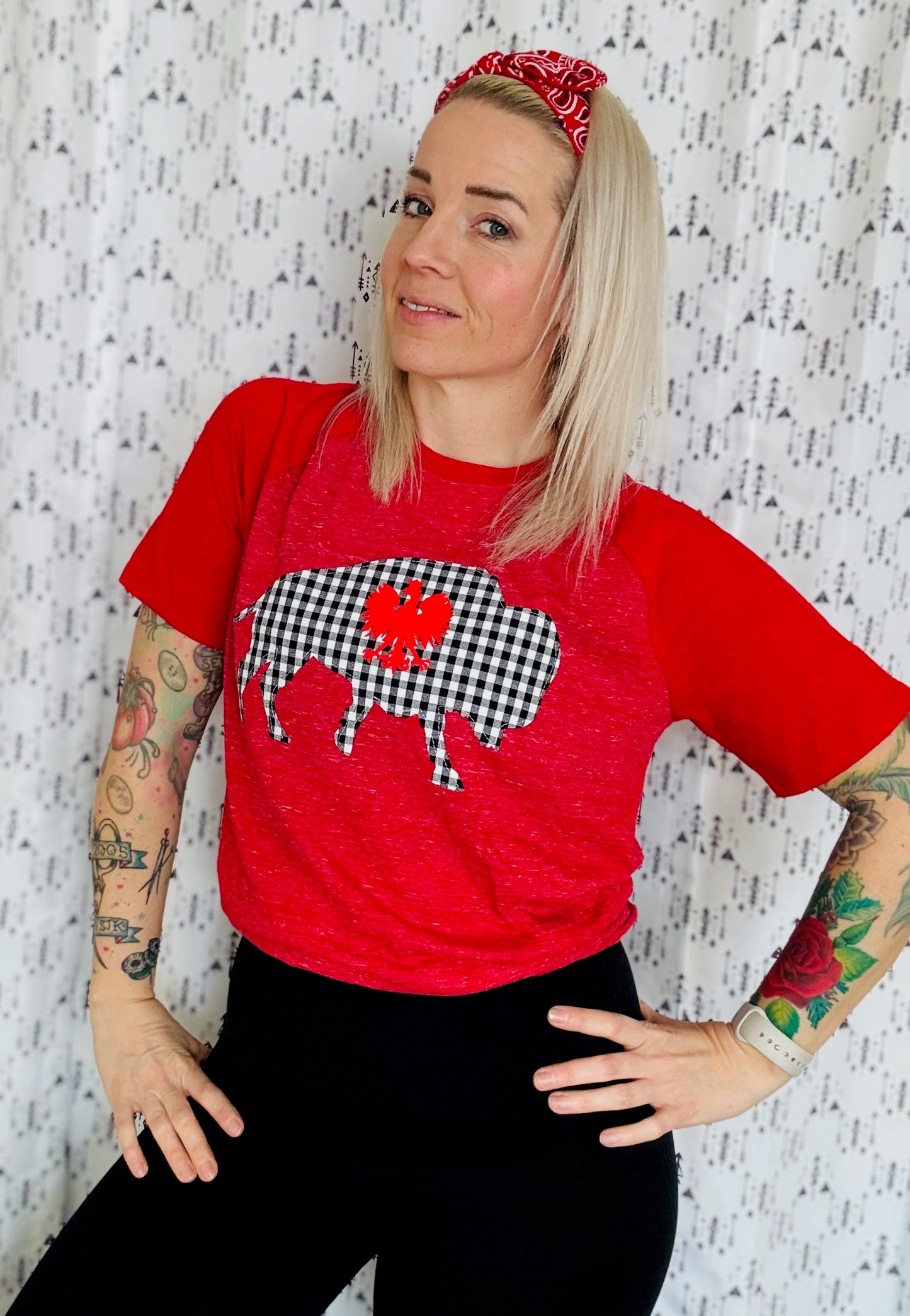 Red Raglan Polish Pride T-shirt- Women S/M