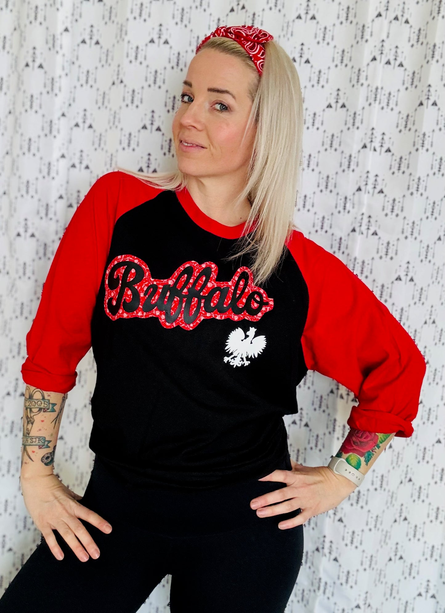 Black and Red Raglan Dyngus Day T-shirt Size- Unisex M/L