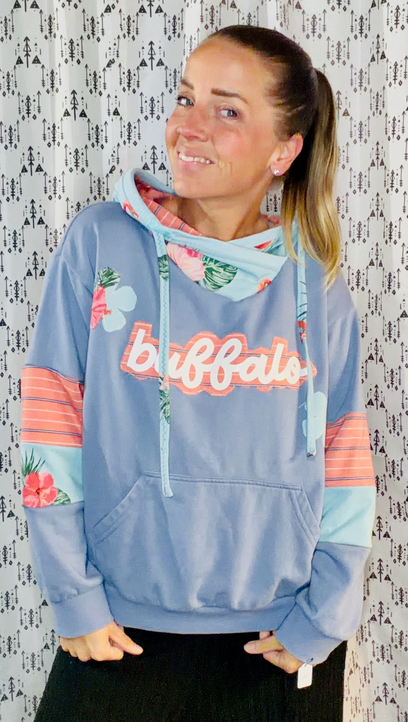 Light Blue Hawaii 716-0 Hoodie Size Women's- L/XL