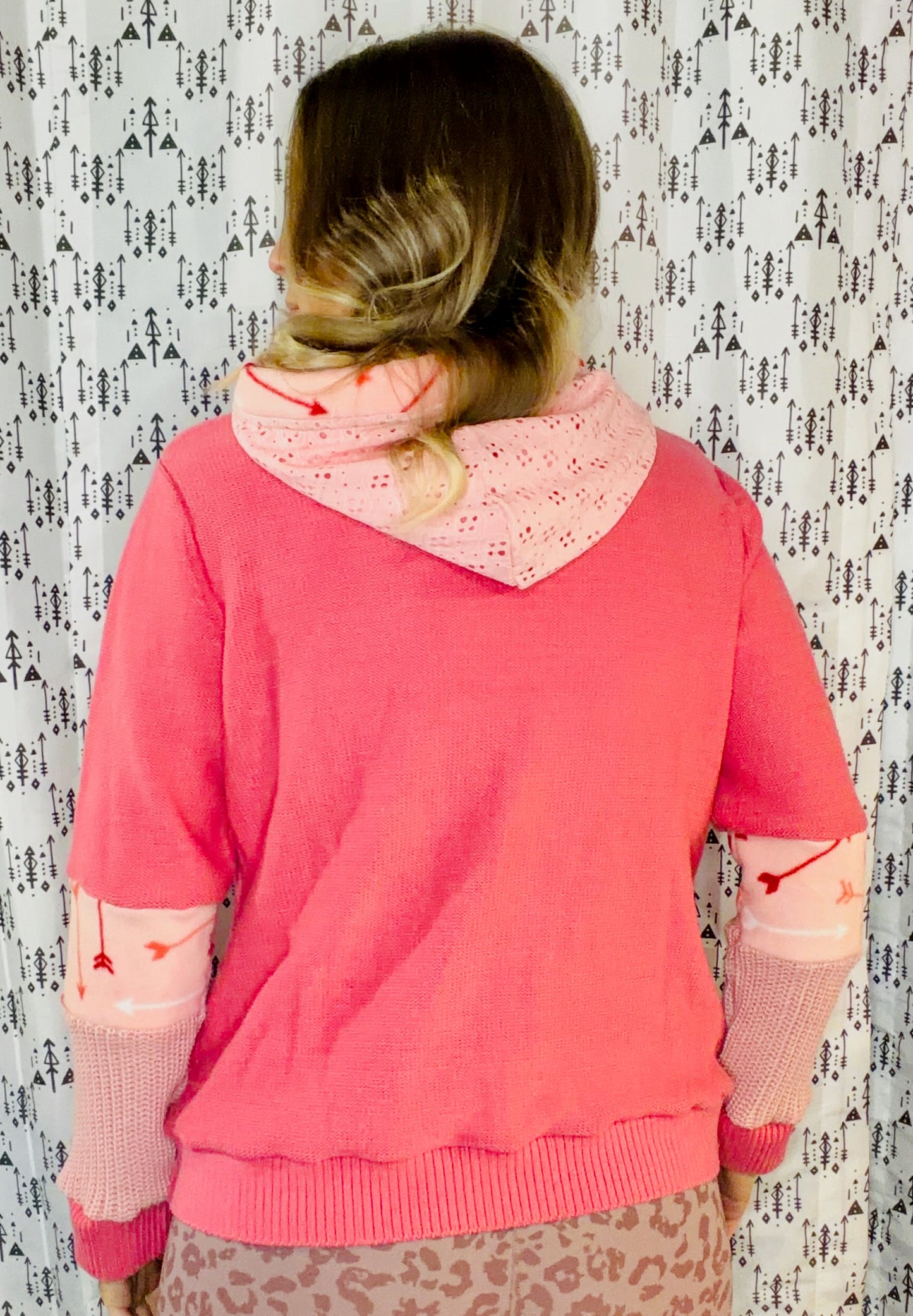 Pink ARROW & LOVE Hoodie Size Women's-M/L