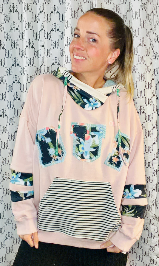 Pink Hawaii Meets BUF Hoodie Size Women's- XL/2X