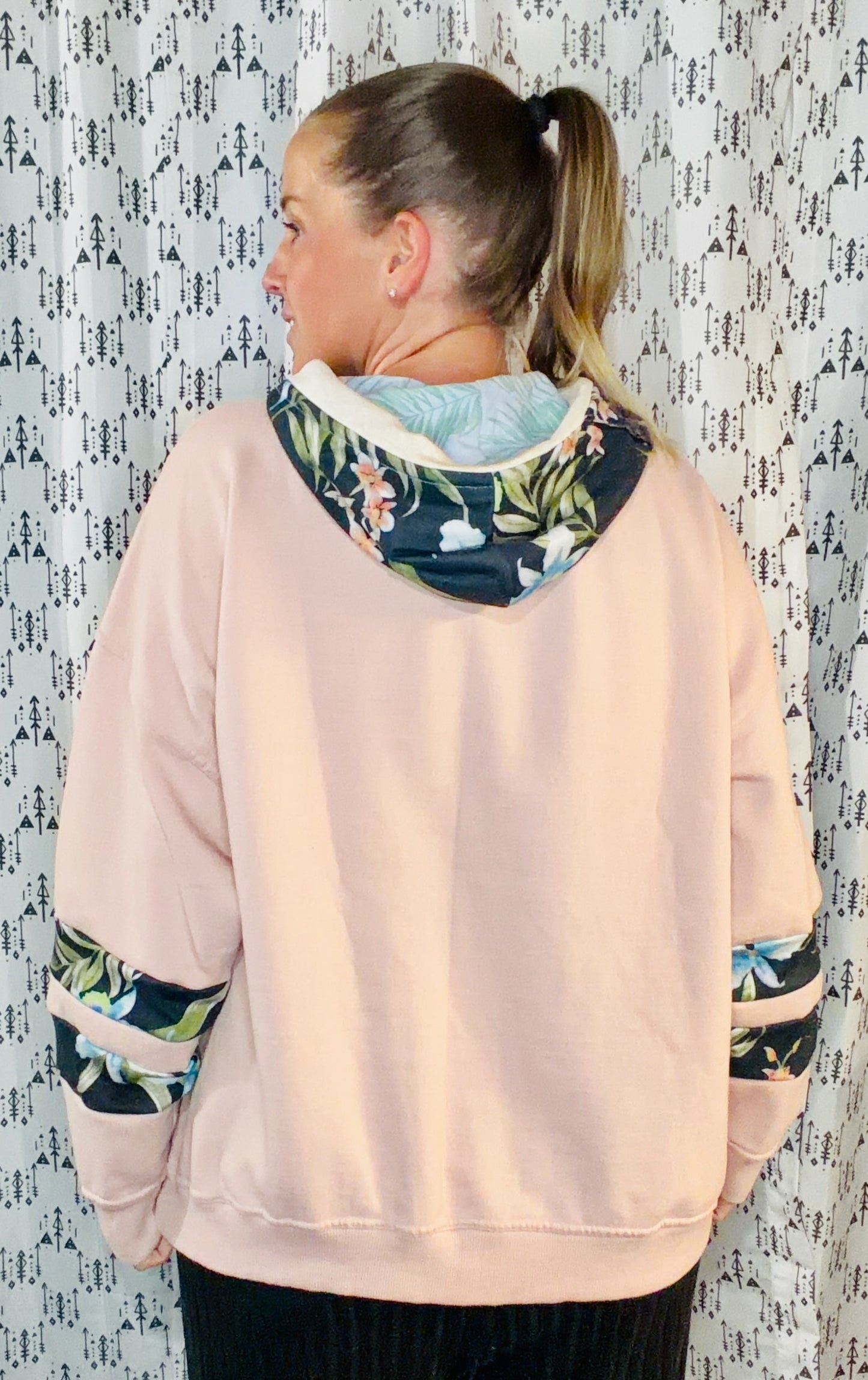 Pink Hawaii Meets BUF Hoodie Size Women's- XL/2X