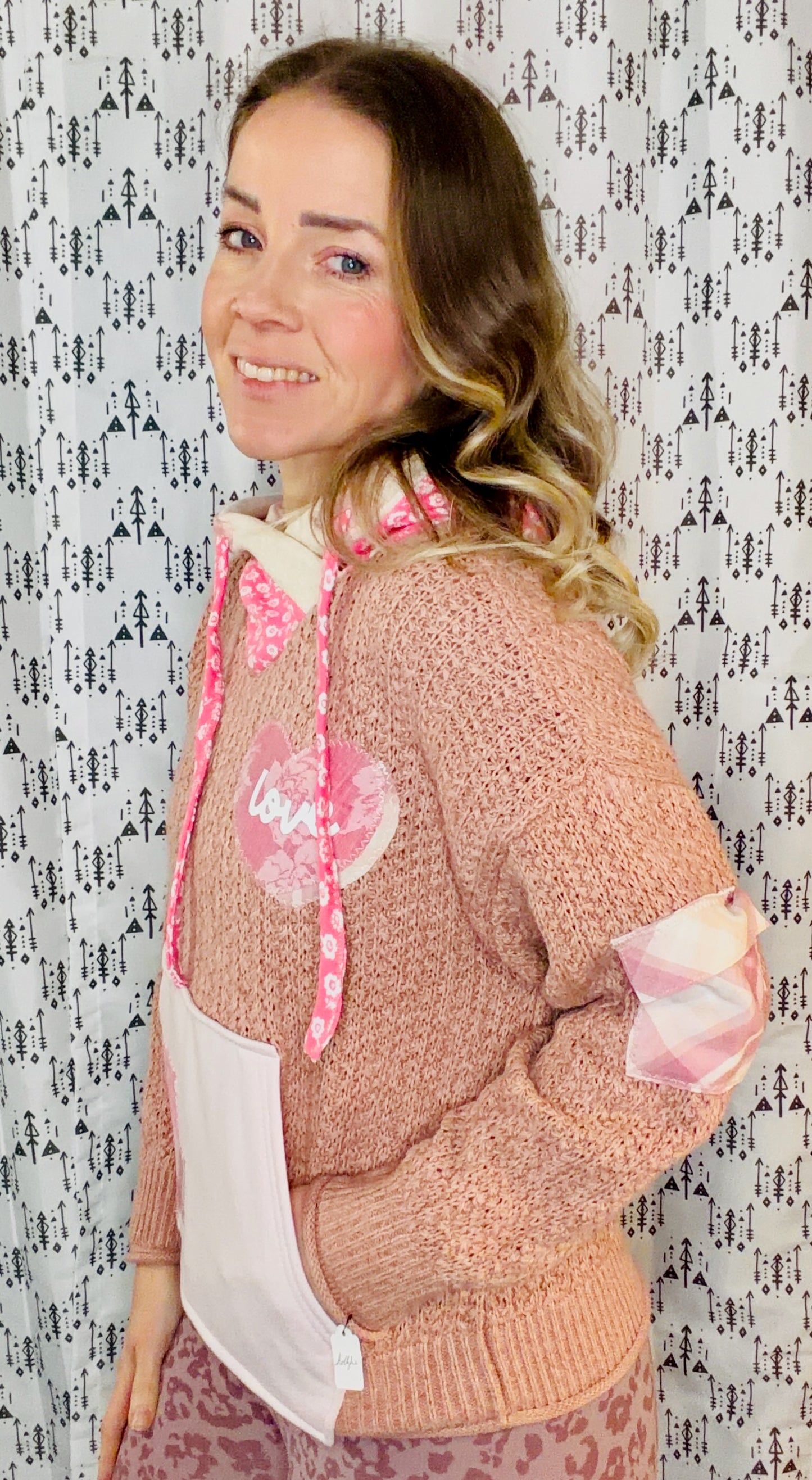 Dusty Rose LOVE Hoodie Size Women's-M/L