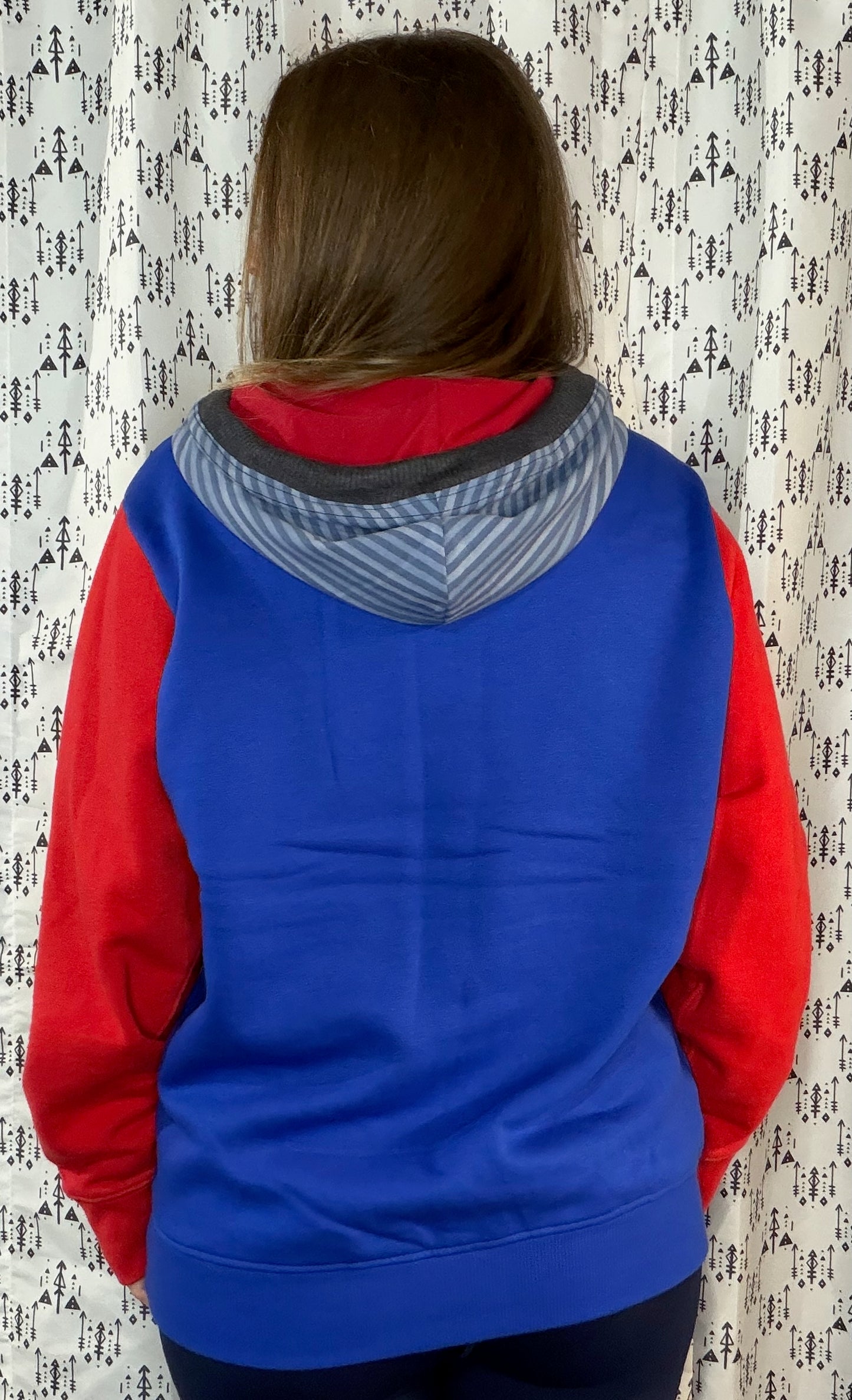 Blue Color-Block BUF Football Hoodie Size Unisex- M/L