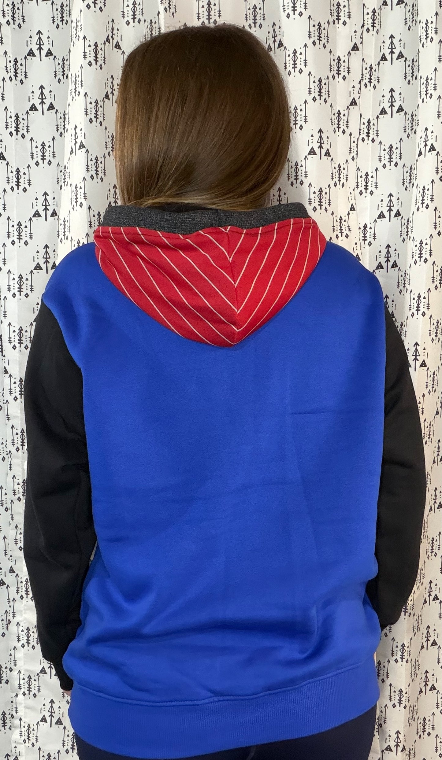 Blue & Black Buffalo Football Hoodie Size Unisex- M/L
