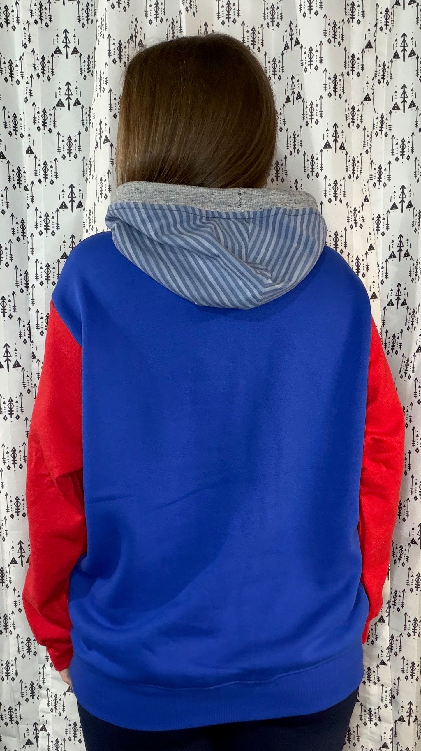 Blue & Red Buffalo Football Hoodie Size Unisex- L/XL