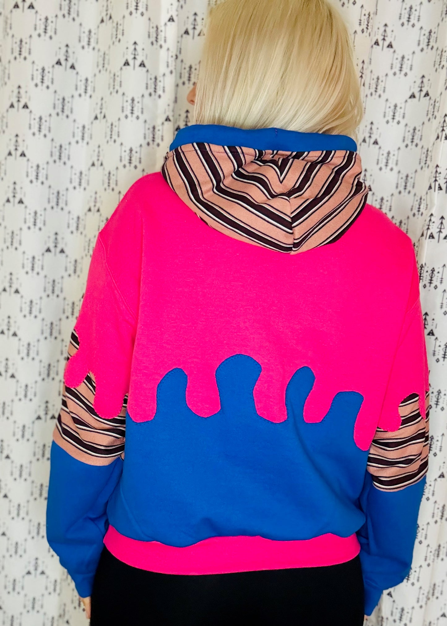 Hot Pink 80's vs 90's Buffalo Drip Hoodie Size- Women's M/L