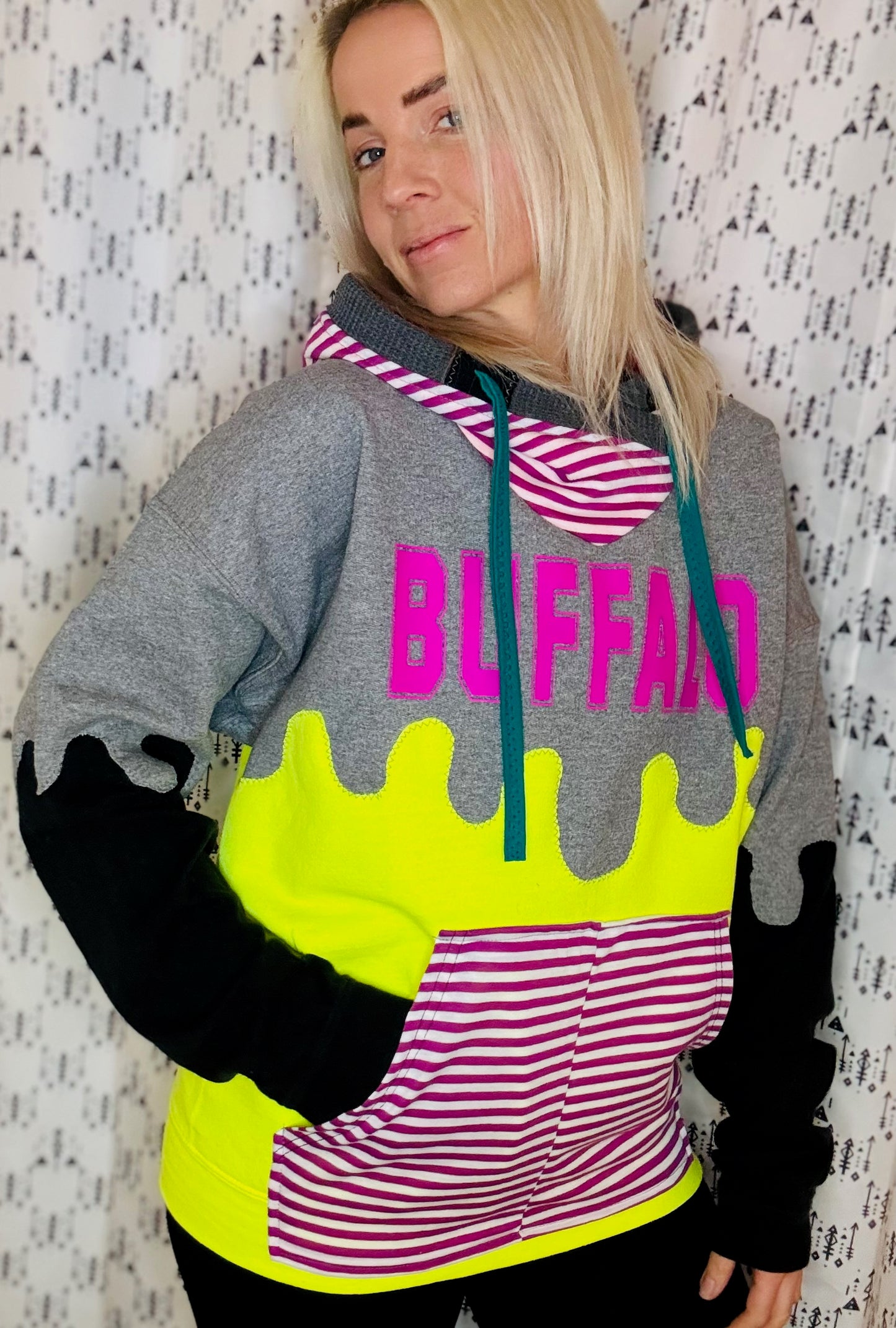 Blue 80's vs 90's Buffalo Drip Hoodie Size- Unisex S/M