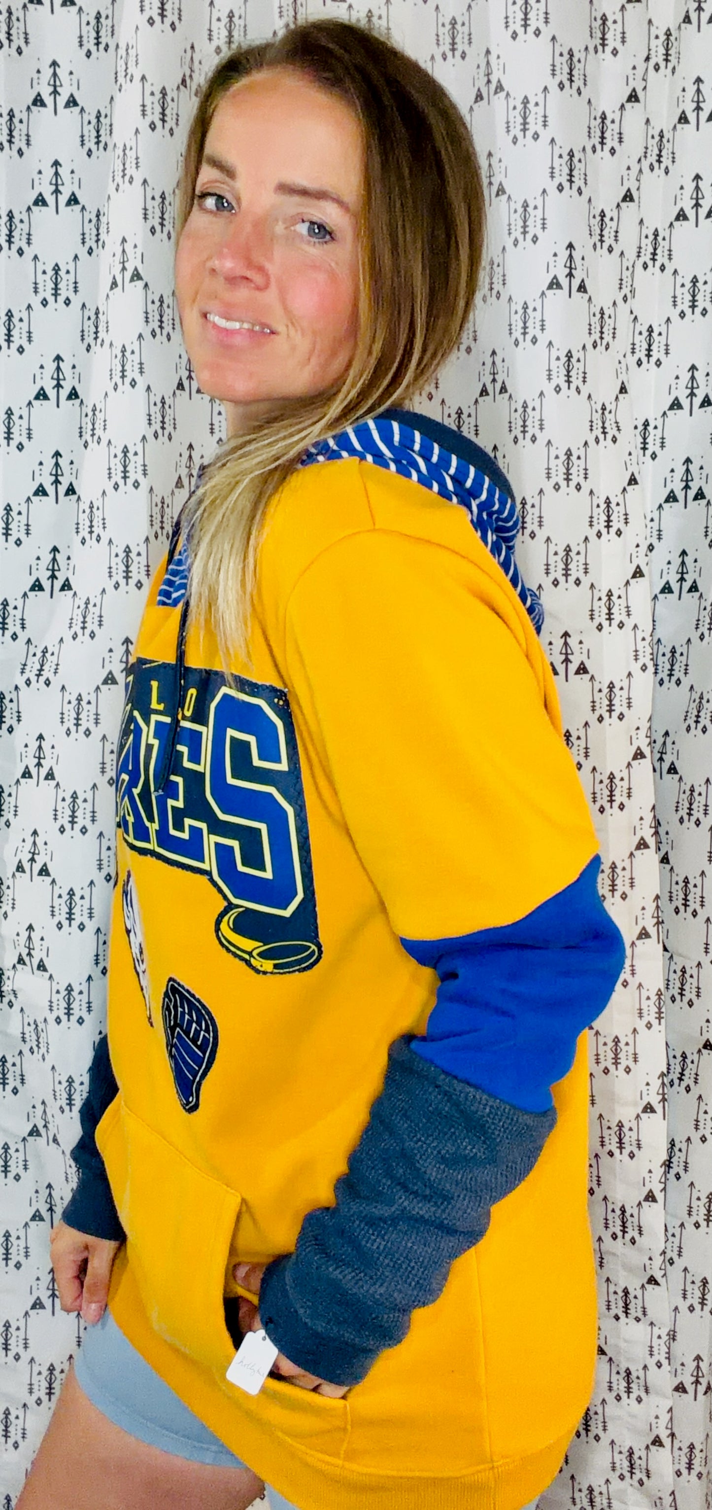 Yellow Buffalo Hockey Hoodie Size Unisex-M/L