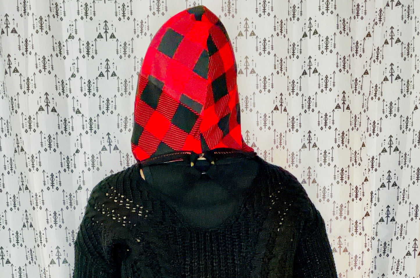 Black Leopard & Buffalo Check LOVE Sweater Hoodie Size Women's-S/M