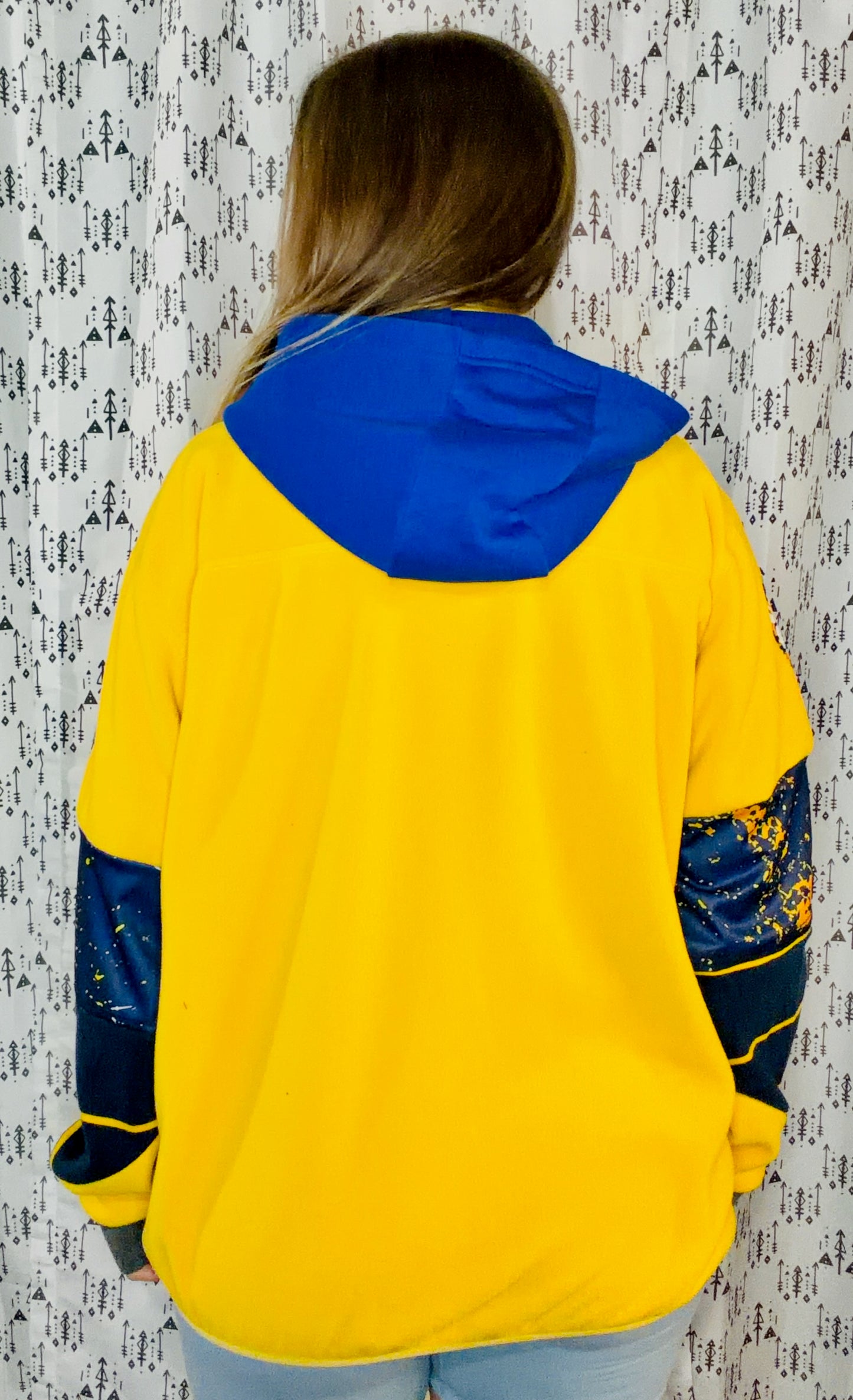 Yellow BUF Hockey Hoodie Zip Up Jacket Size Unisex-L/XL