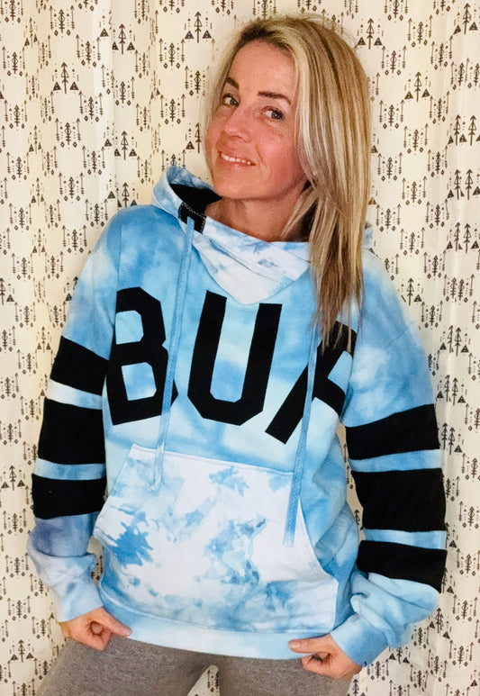 Blue Skies Custom Tie Dye Hoodie Size- Unisex S/M